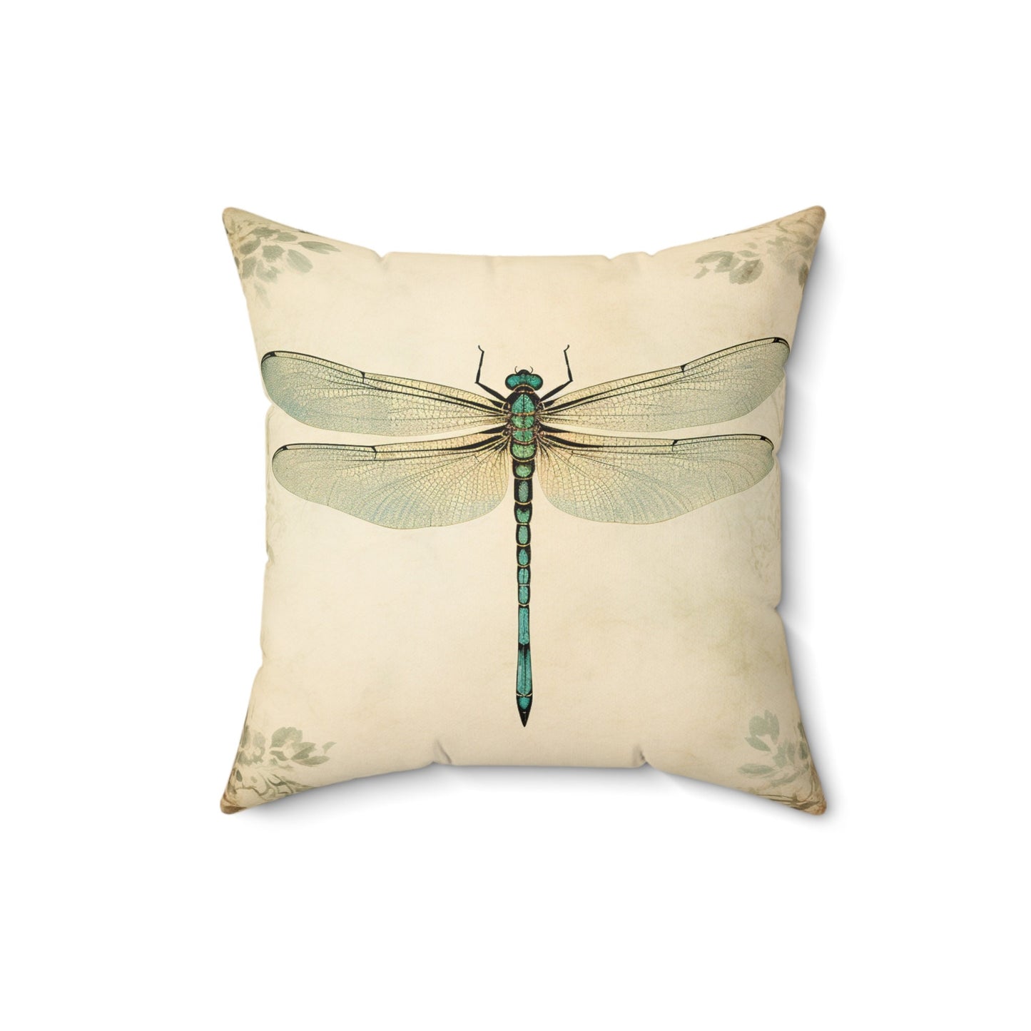 Elegant Dragonfly Design Pillow Cover for Couch or Gift, Chic Beige Minimalist Decor