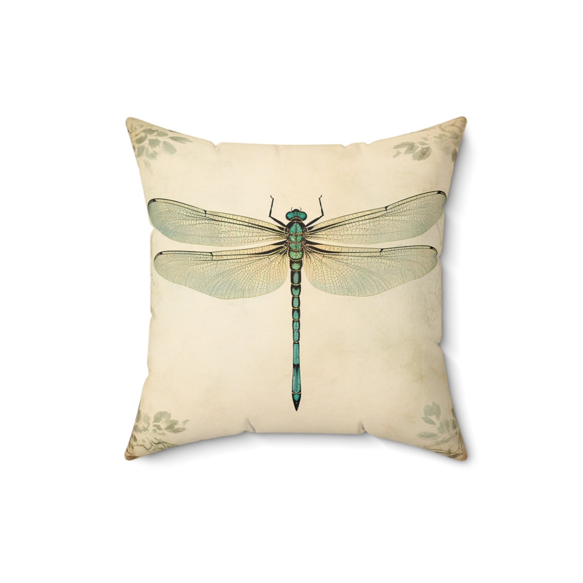 Elegant Dragonfly Design Pillow Cover for Couch or Gift, Chic Beige Minimalist Decor