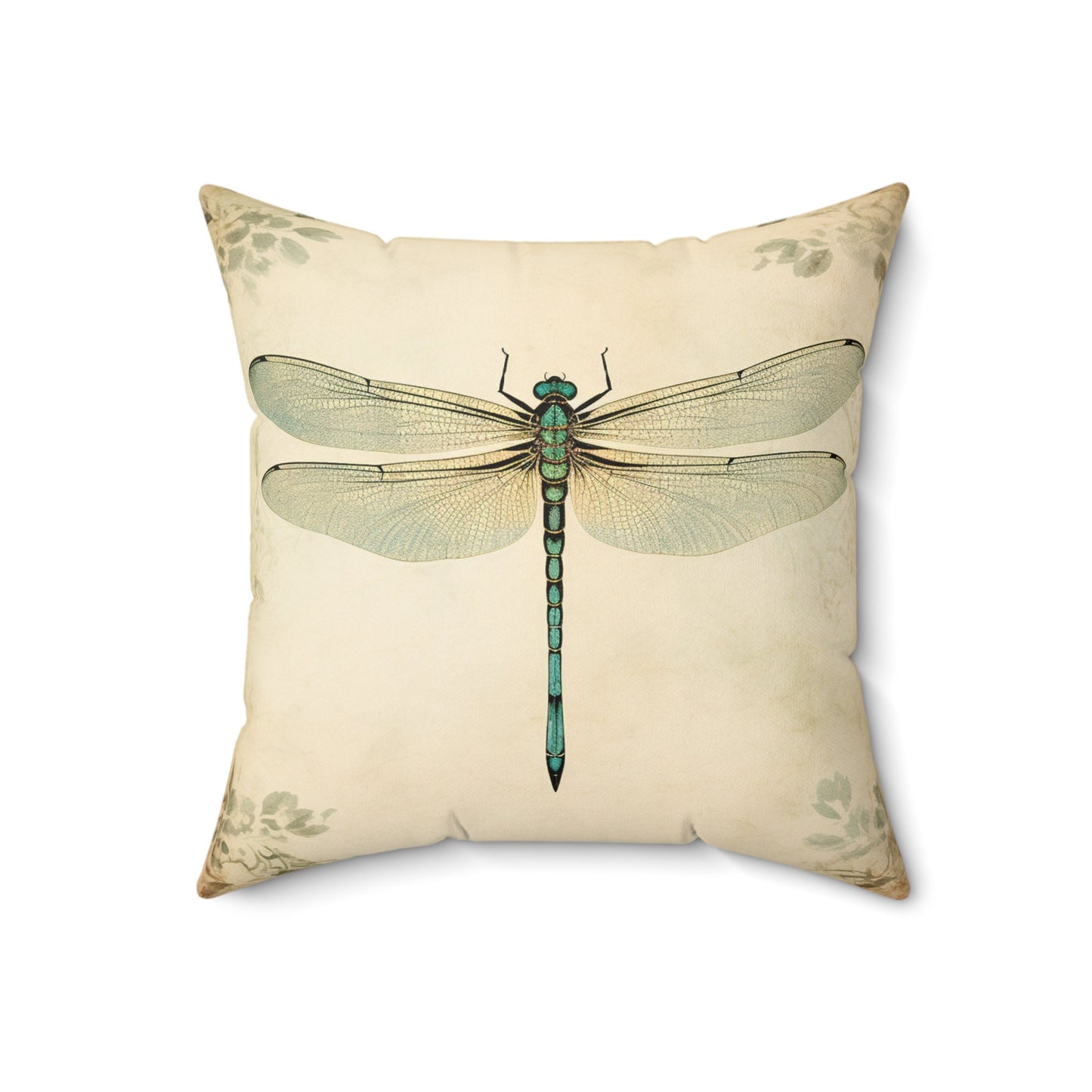 Elegant Dragonfly Design Pillow Cover for Couch or Gift, Chic Beige Minimalist Decor