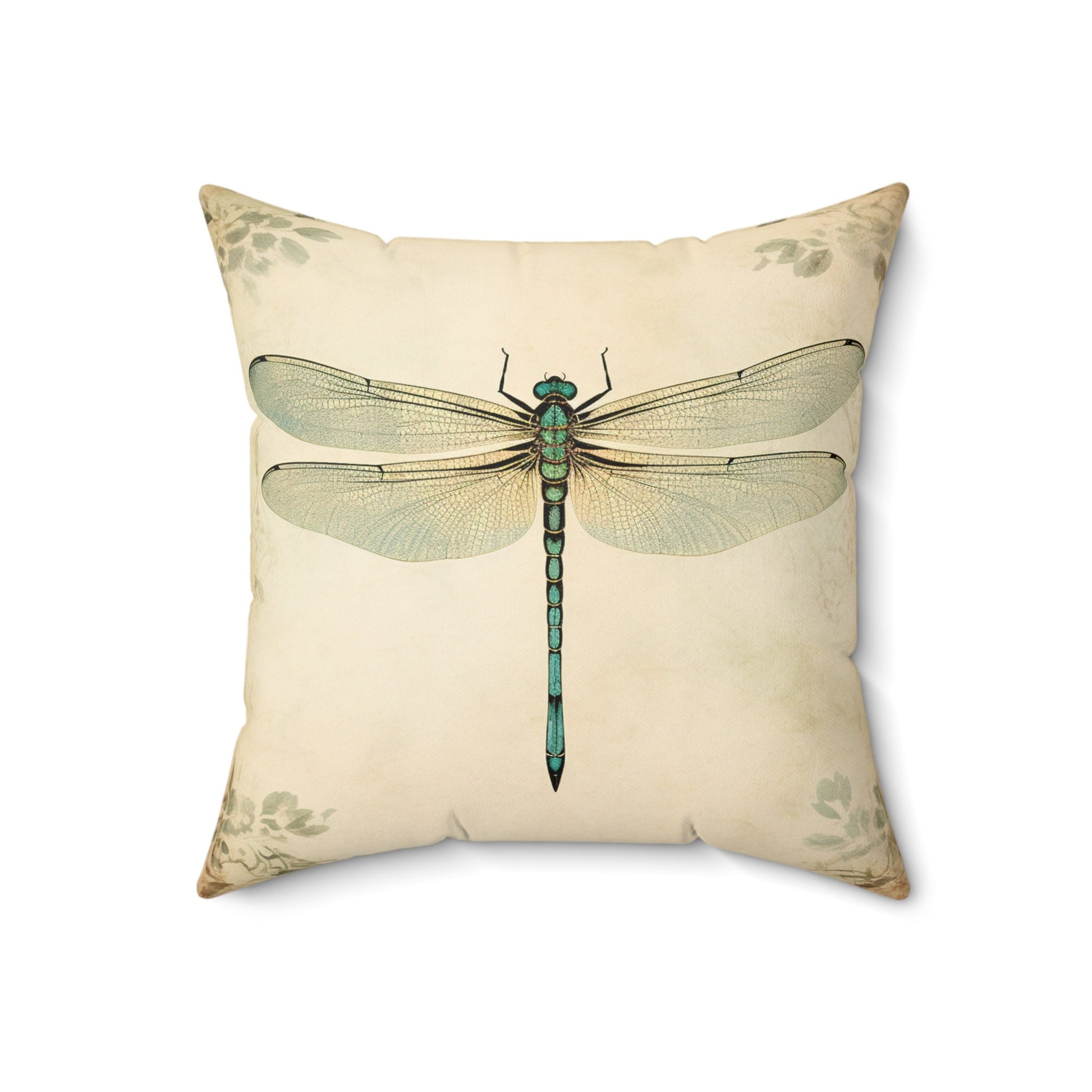 Elegant Dragonfly Design Pillow Cover for Couch or Gift, Chic Beige Minimalist Decor