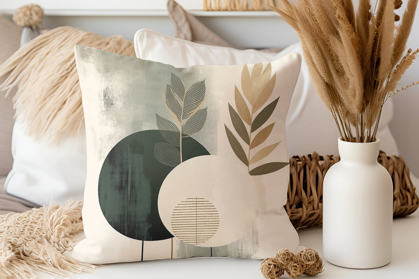 Minimalist Leaf Pillow for Couch or Bed, Thoughtful Gift Idea
