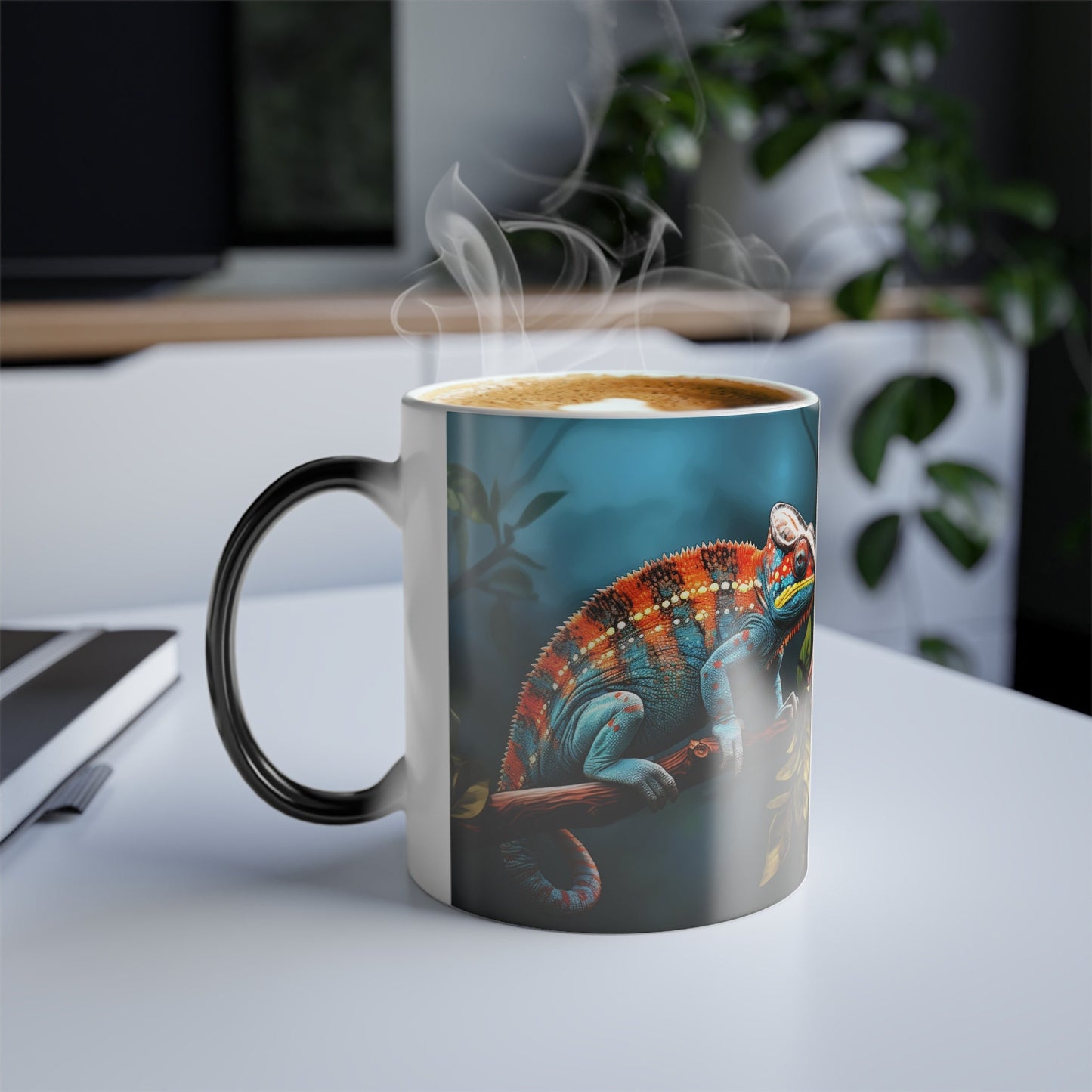 Color-Changing Chameleon Mug: Unique Heat-Sensitive Ceramic Cup for Coffee, Tea & Cocoa Enthusiasts