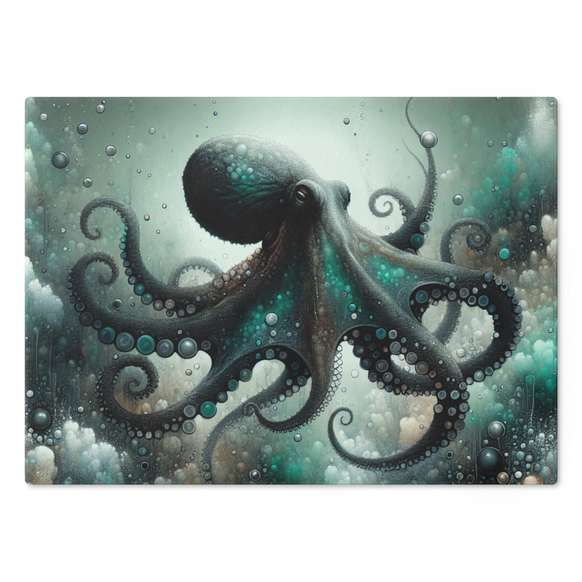 Octopus Design Cutting Board for Kitchen Display and Prep
