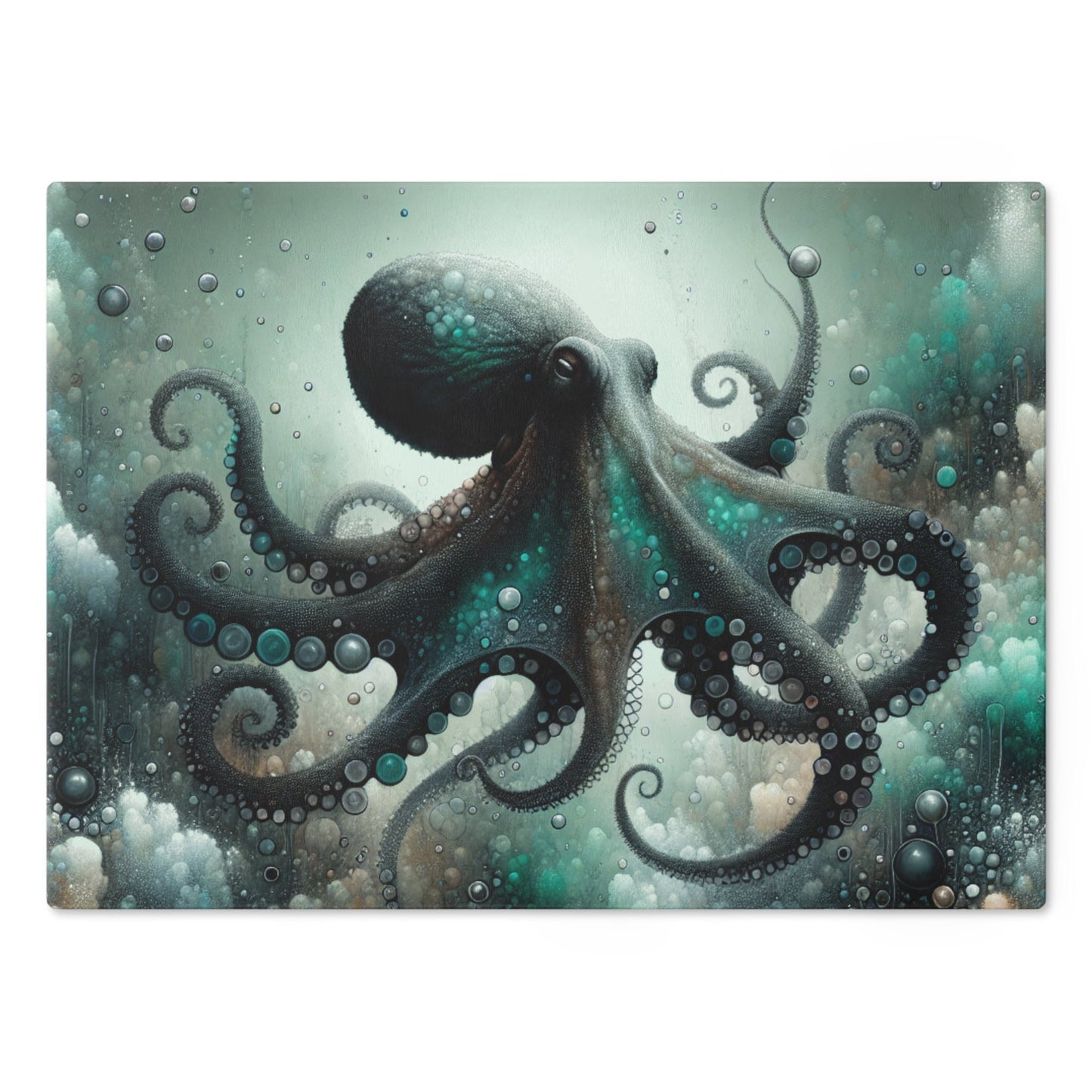 Octopus Design Cutting Board for Kitchen Display and Prep