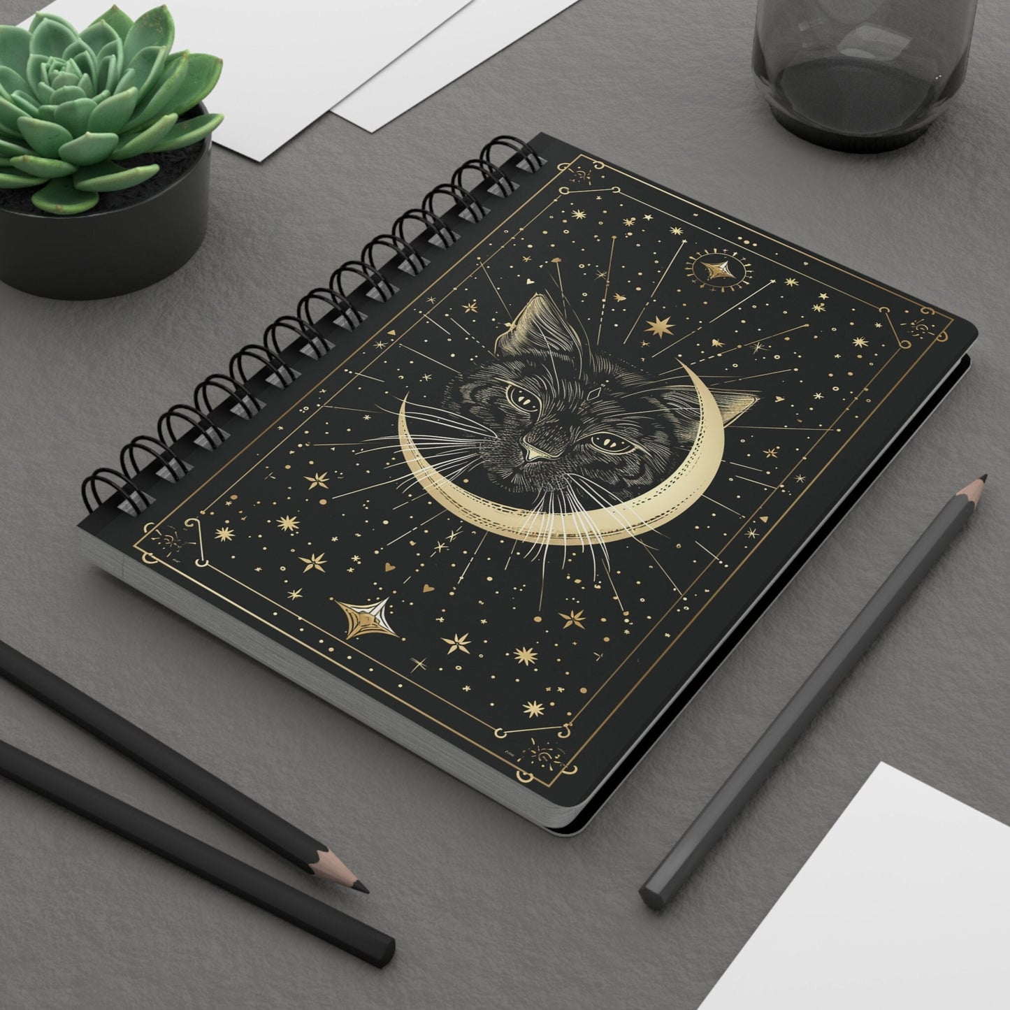 Mystic Cat Notebook, Mystic Cat Journal, Cat Notebook Cat Journal, Thoughtful Gift Idea, Host Gift