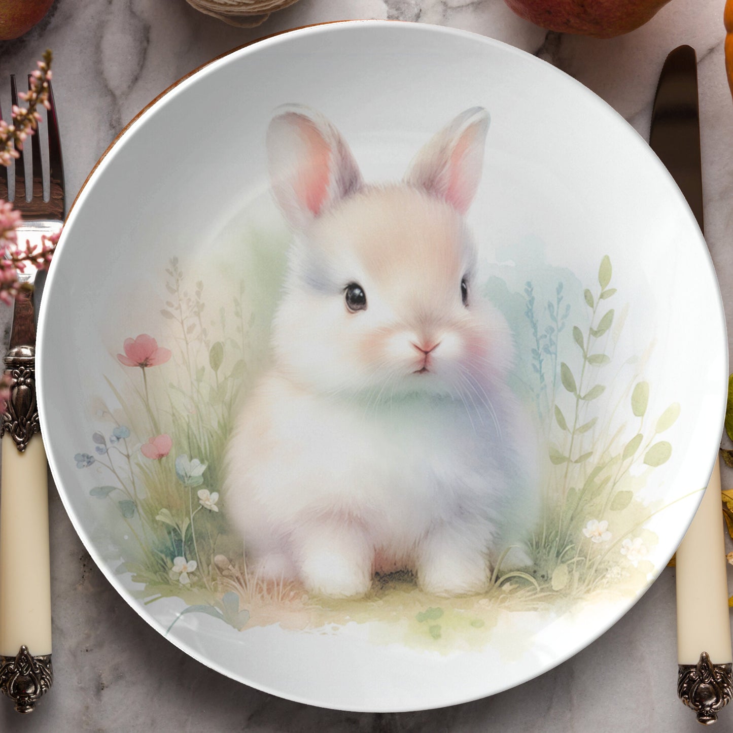 Bunny Dinner Plates: Handcrafted Rabbit Design for Easter, Holiday Gifts & Tableware Collections