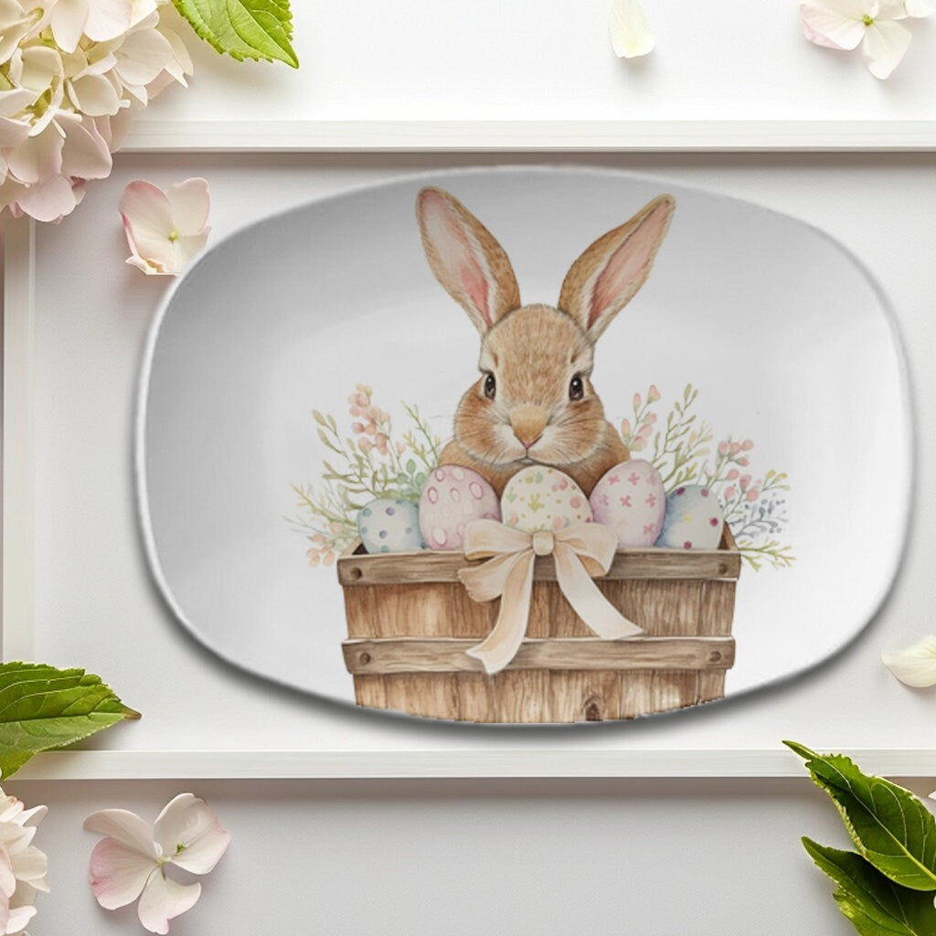 Easter Bunny Oval Serving Platter - ThermoSaf Dinnerware for Festive Meals & Gift Giving