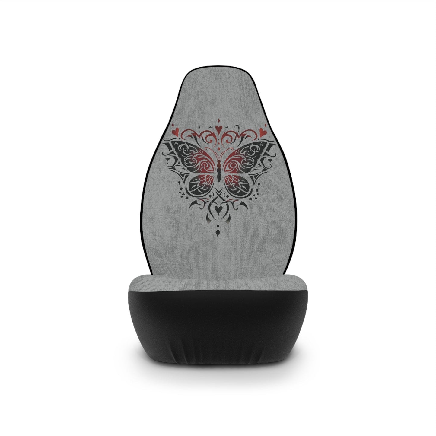 Gray Butterfly Car Seat Covers: Polyester Set for Vehicle Interior Protection and Decoration
