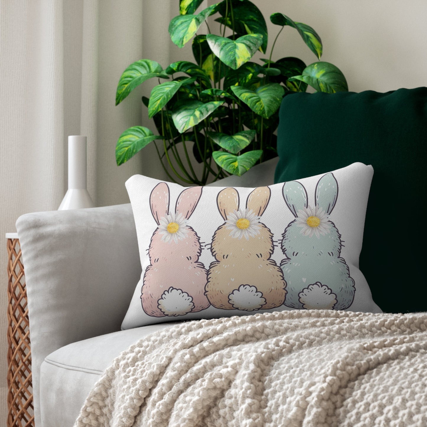 Charming Easter Rabbit Cushion: Springtime Decor for Home, Bedroom & Festive Gift-Giving