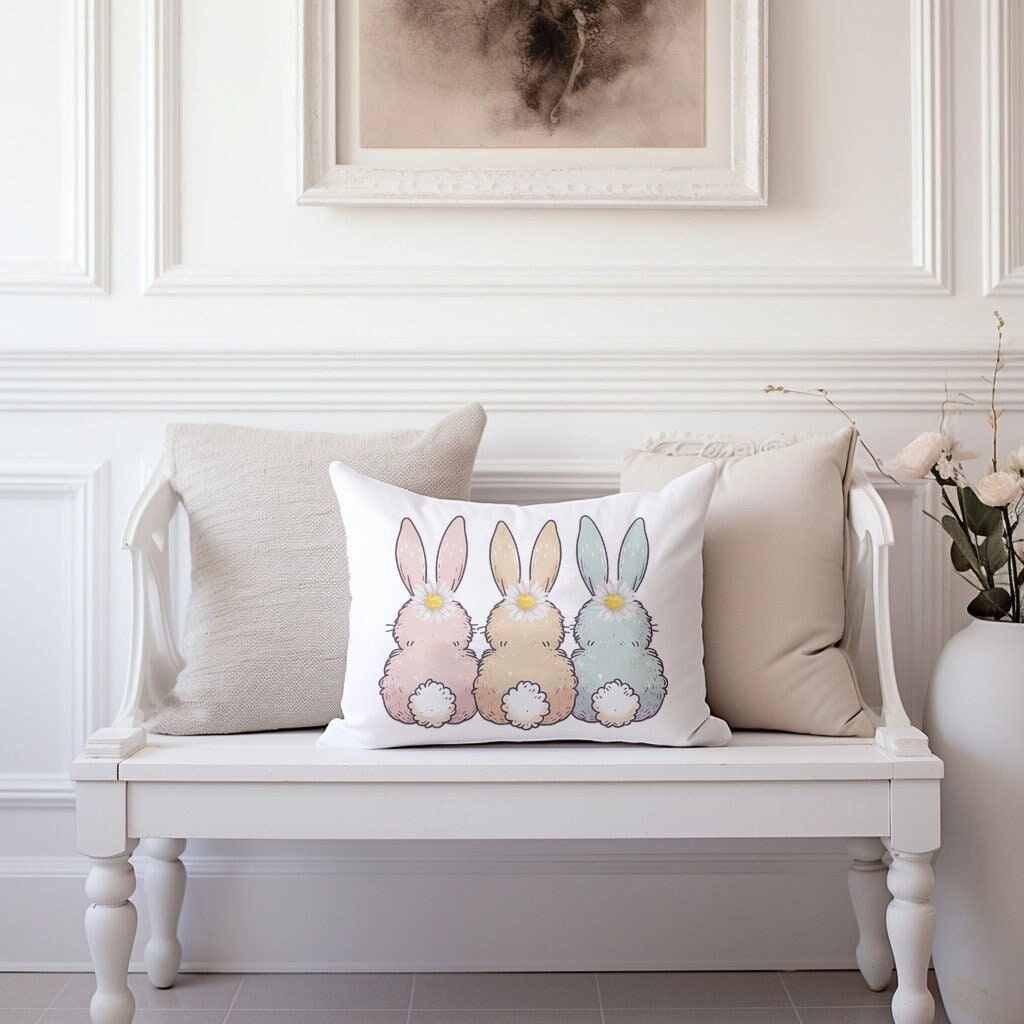Charming Easter Rabbit Cushion: Springtime Decor for Home, Bedroom & Festive Gift-Giving