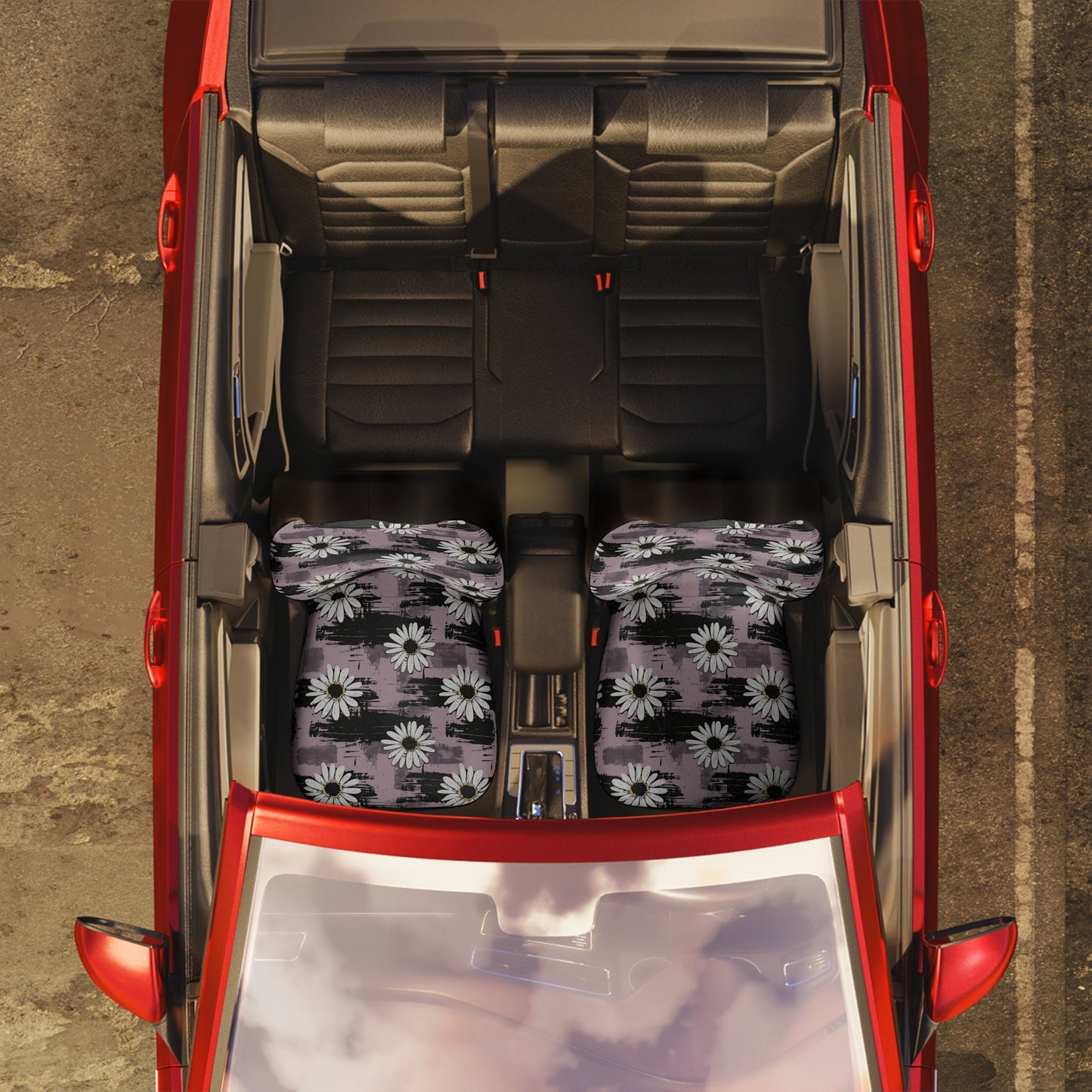 Gothic Daisy Car Seat Covers, Polyester, Universal Fit Set