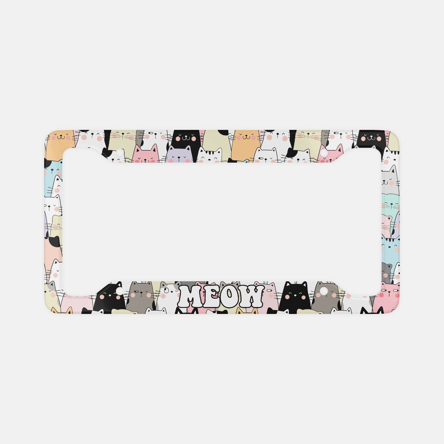 Cat License Plate Frame: Whimsical Car Decor Gift for Feline Enthusiasts