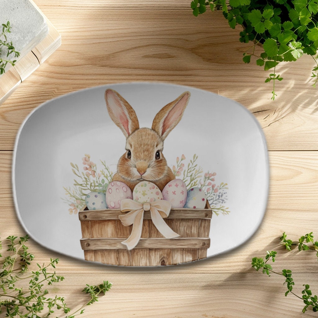 Easter Bunny Oval Serving Platter - ThermoSaf Dinnerware for Festive Meals & Gift Giving