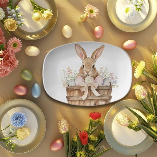 Easter Bunny Oval Serving Platter - ThermoSaf Dinnerware for Festive Meals & Gift Giving