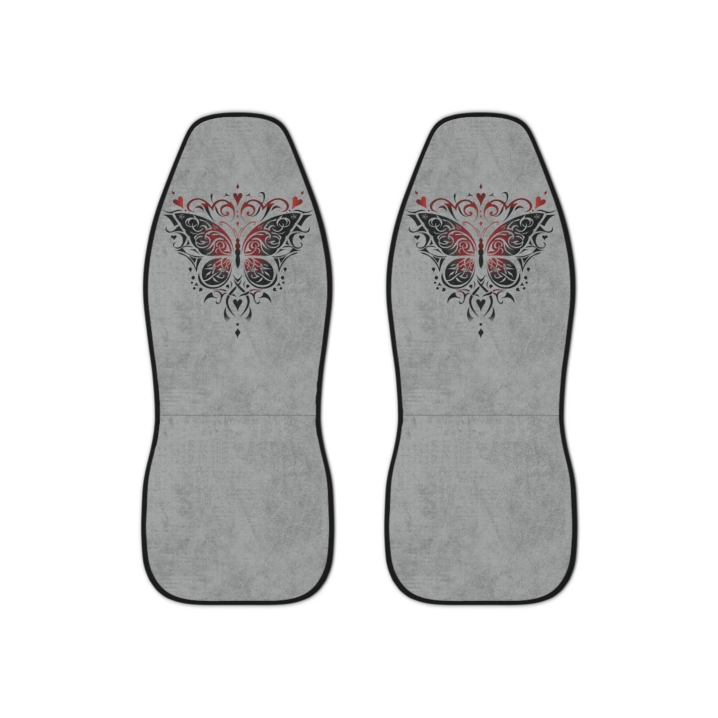 Gray Butterfly Car Seat Covers: Polyester Set for Vehicle Interior Protection and Decoration