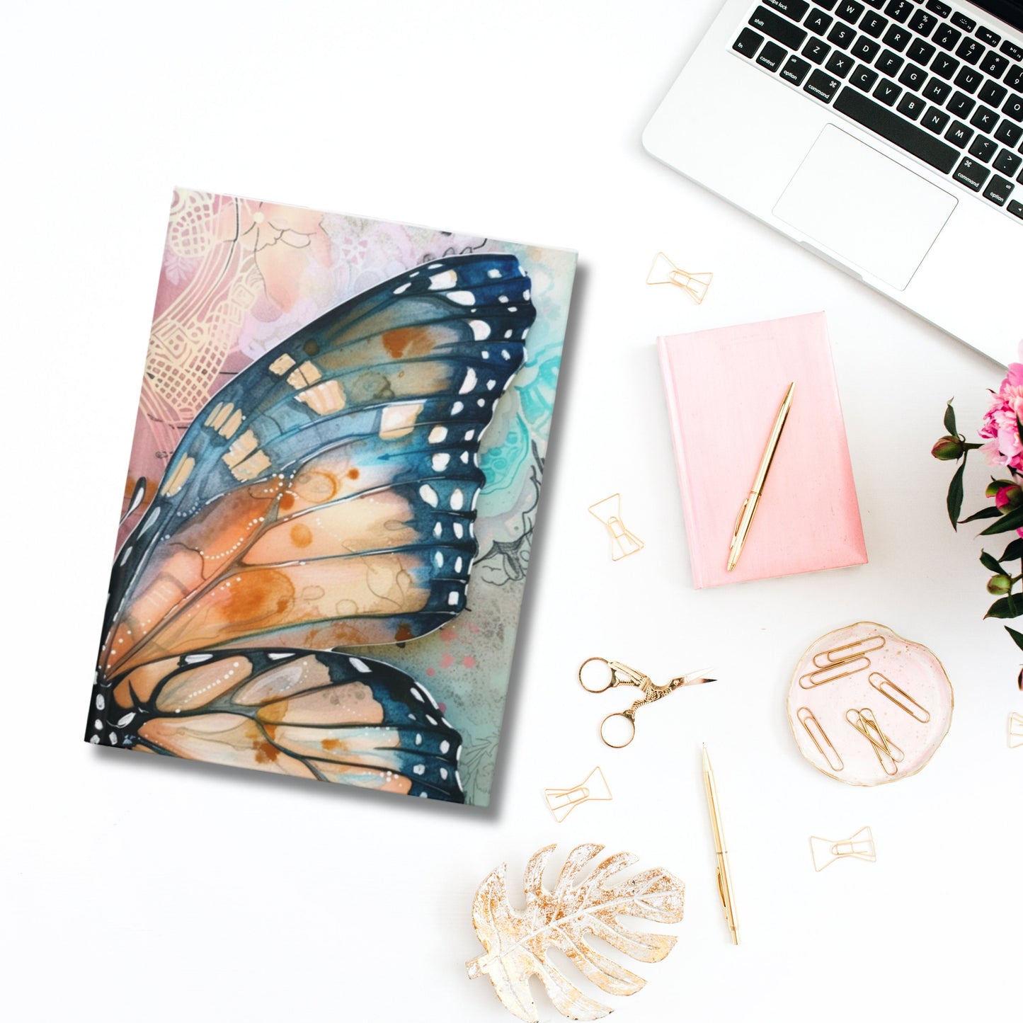 Butterfly Wing Journal: Notebook Gift for Friend, Inspirational Sketchbook, Blue Stationery