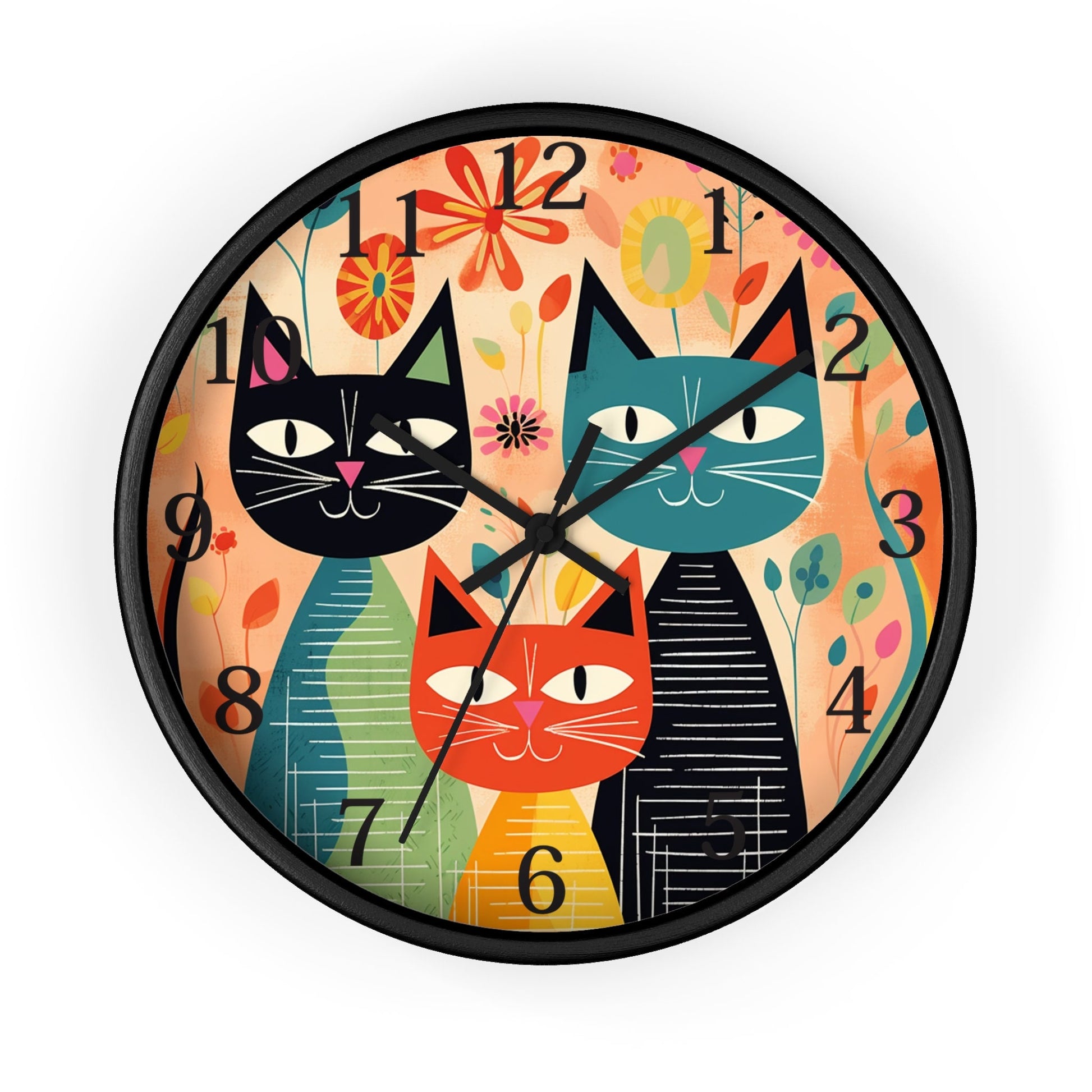 Vintage Mid-Century Cat Wall Clock for Unique Home Decor Gift