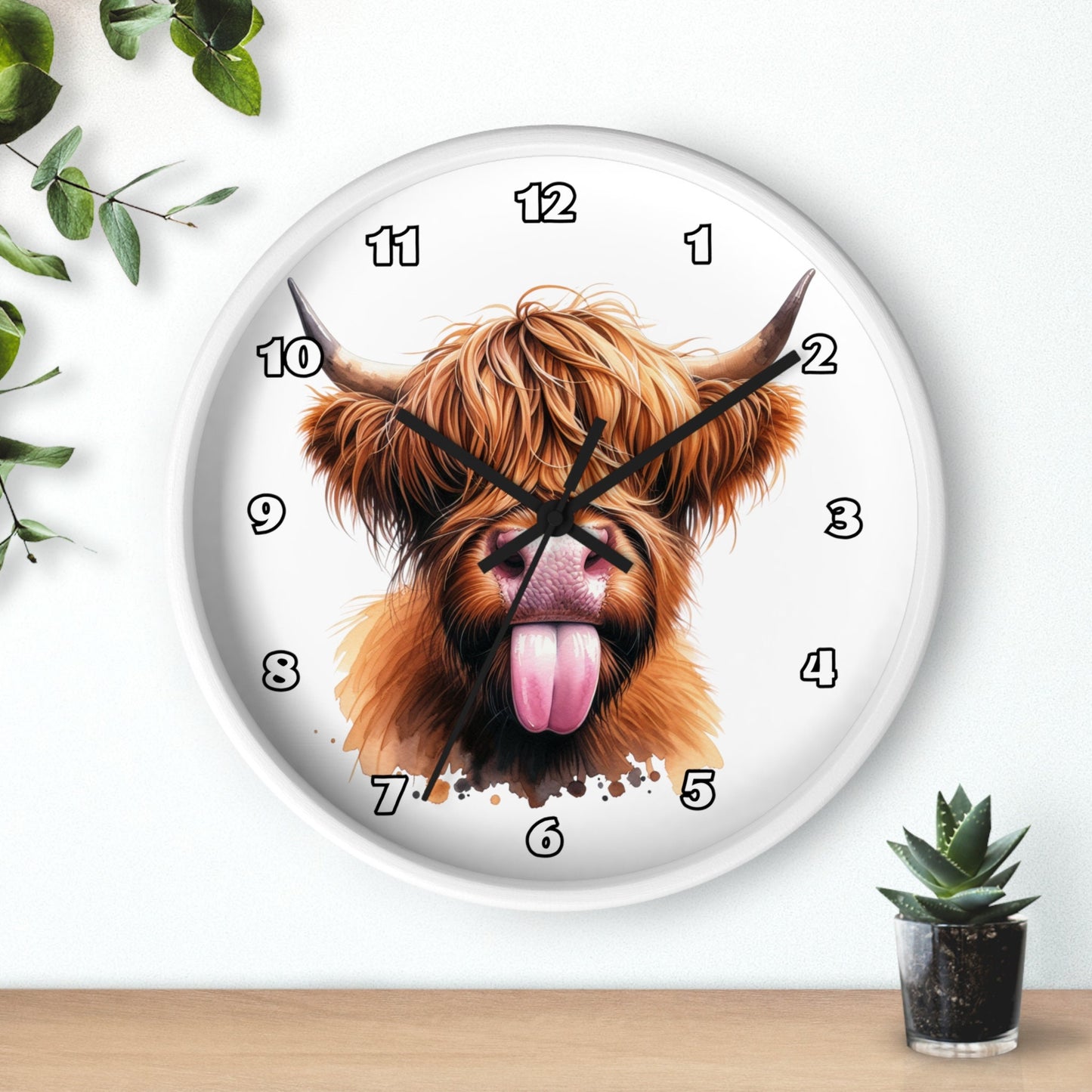 Highland Cow Wall Clock: Farmhouse Decor Gift - Country Kitchen Timepiece