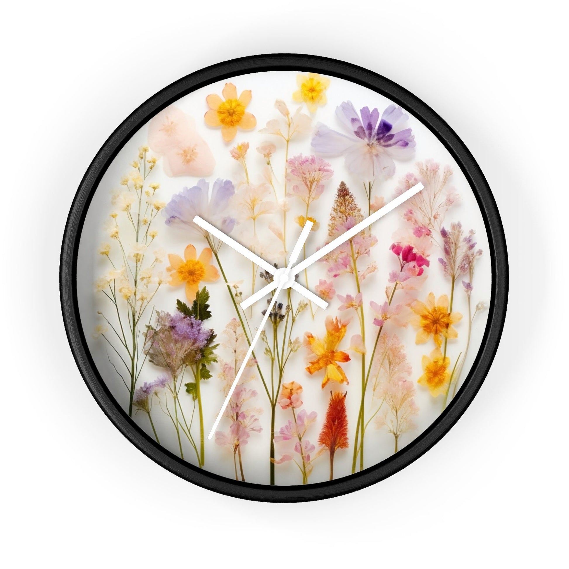 Unique Pretty Dried Flower Wall Clock - Thoughtful Gift Idea for Mom