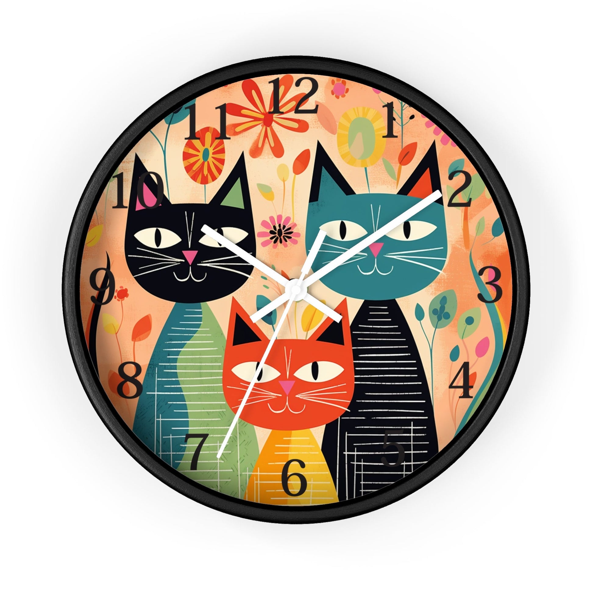Vintage Mid-Century Cat Wall Clock for Unique Home Decor Gift