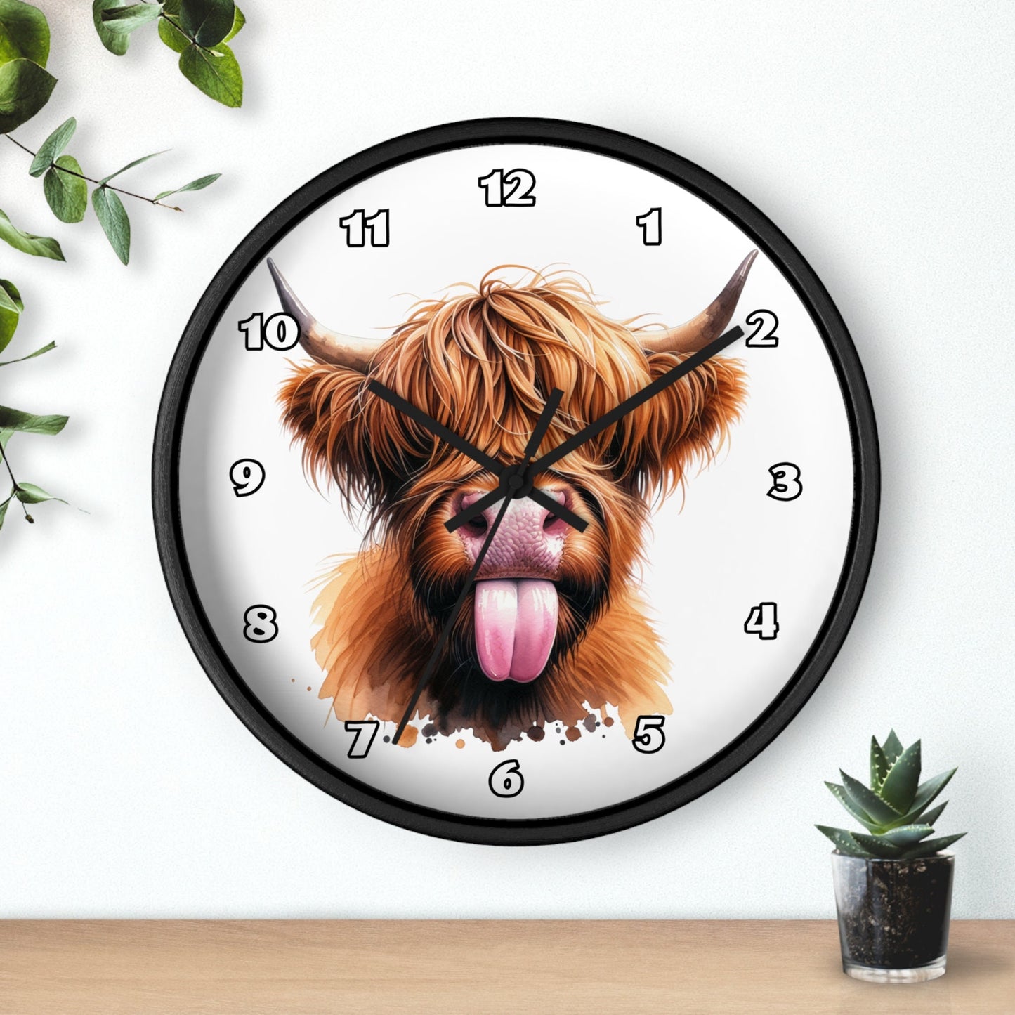 Highland Cow Wall Clock: Farmhouse Decor Gift - Country Kitchen Timepiece