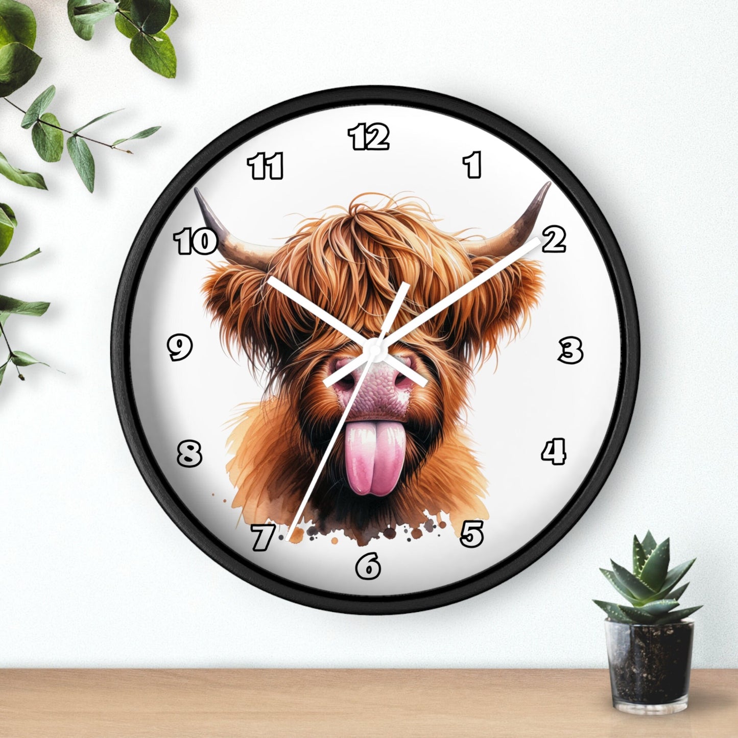 Highland Cow Wall Clock: Farmhouse Decor Gift - Country Kitchen Timepiece