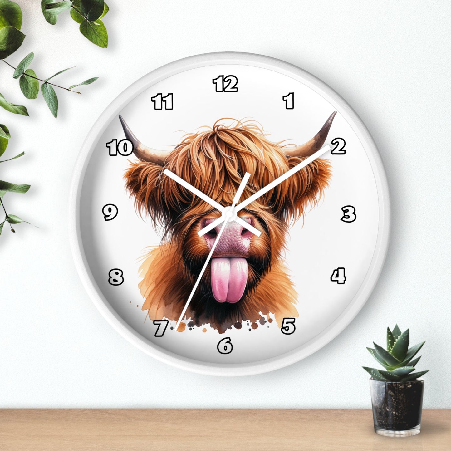 Highland Cow Wall Clock: Farmhouse Decor Gift - Country Kitchen Timepiece