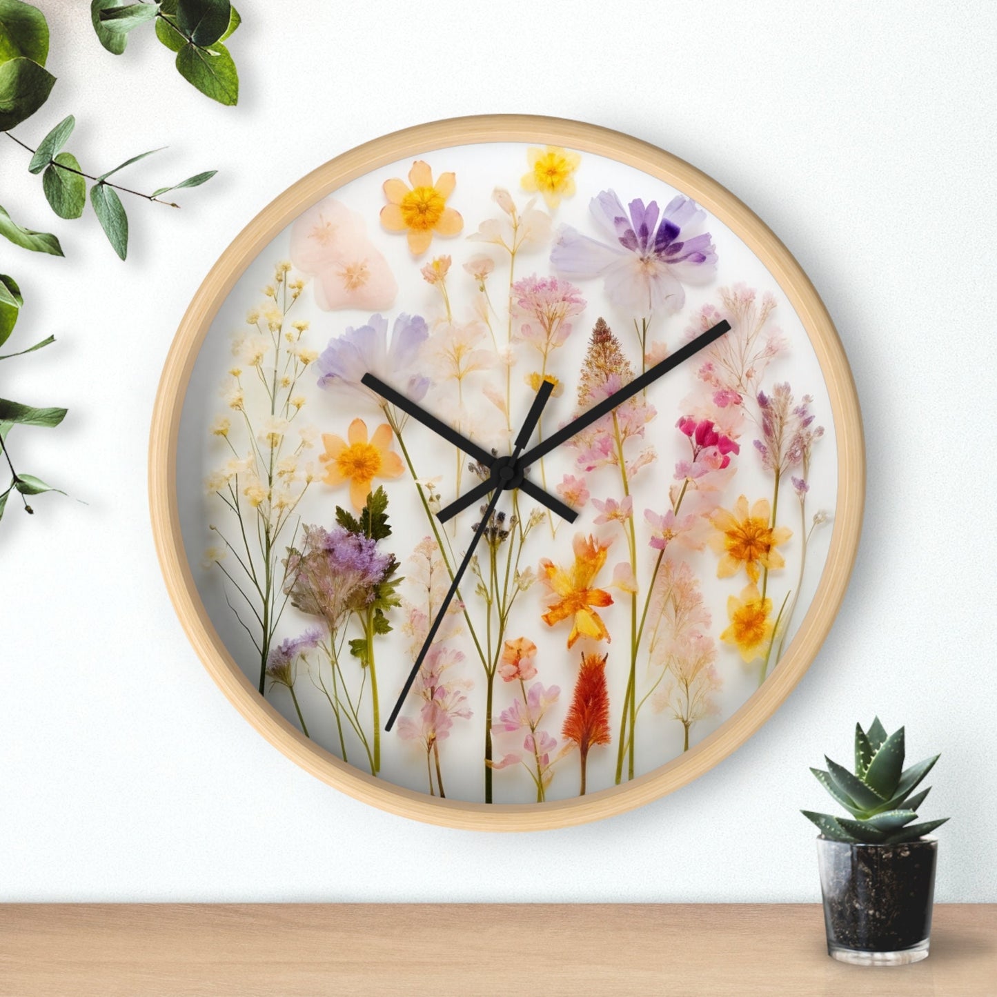 Flower Wall Clock: Elegant Timepiece for Home Decor, Thoughtful Gift for Mom