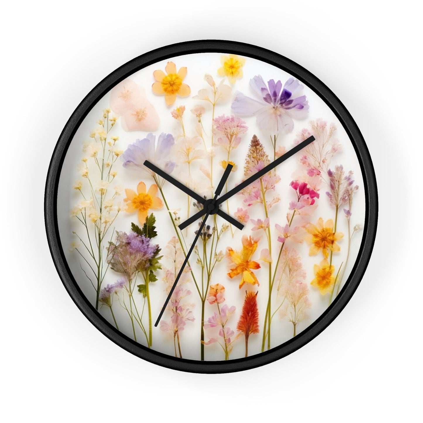 Unique Pretty Dried Flower Wall Clock - Thoughtful Gift Idea for Mom