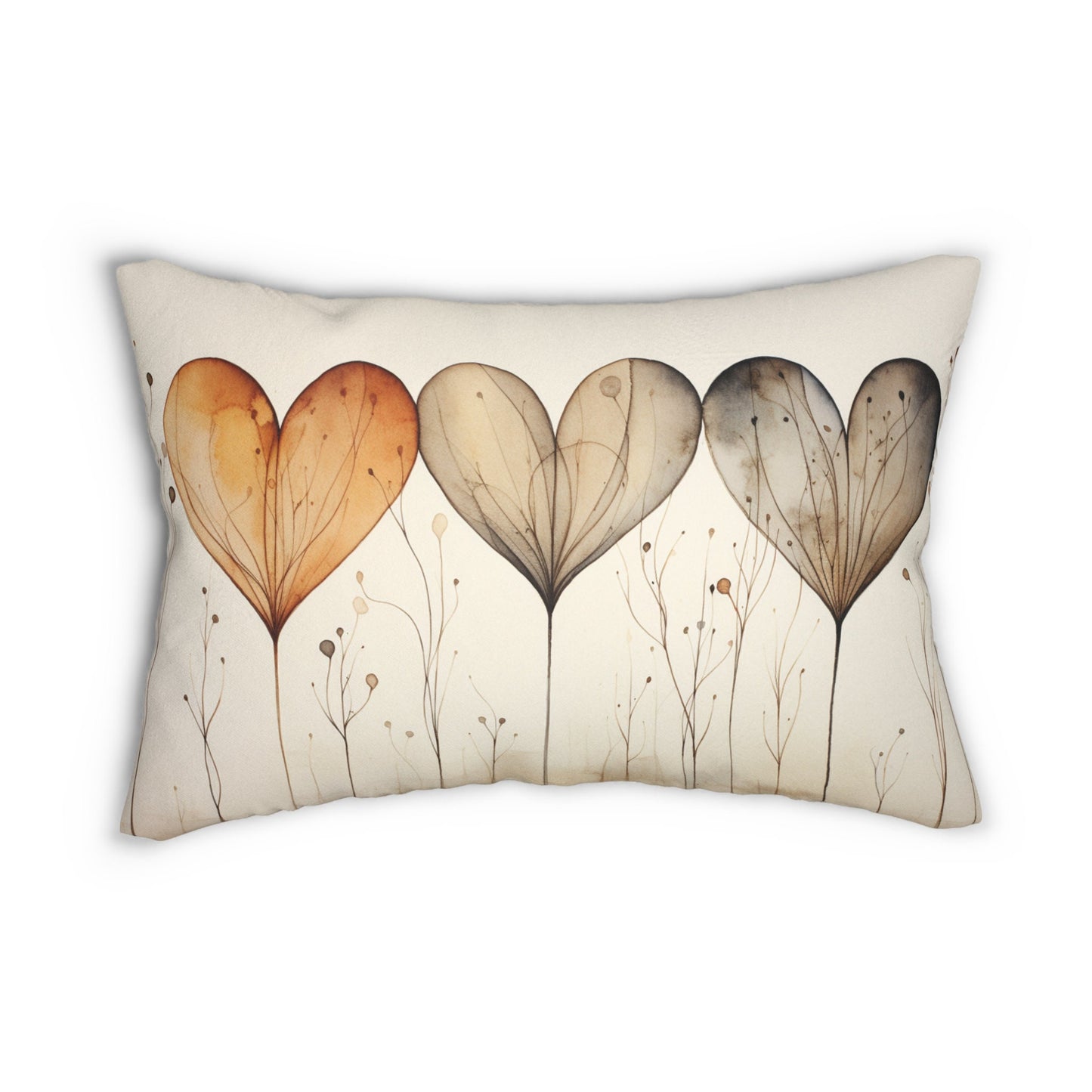 Heart Cushion Beige Lumbar Support Pillow Gift Decor Comfortable Anniversary Valentine Minimalist Accent
