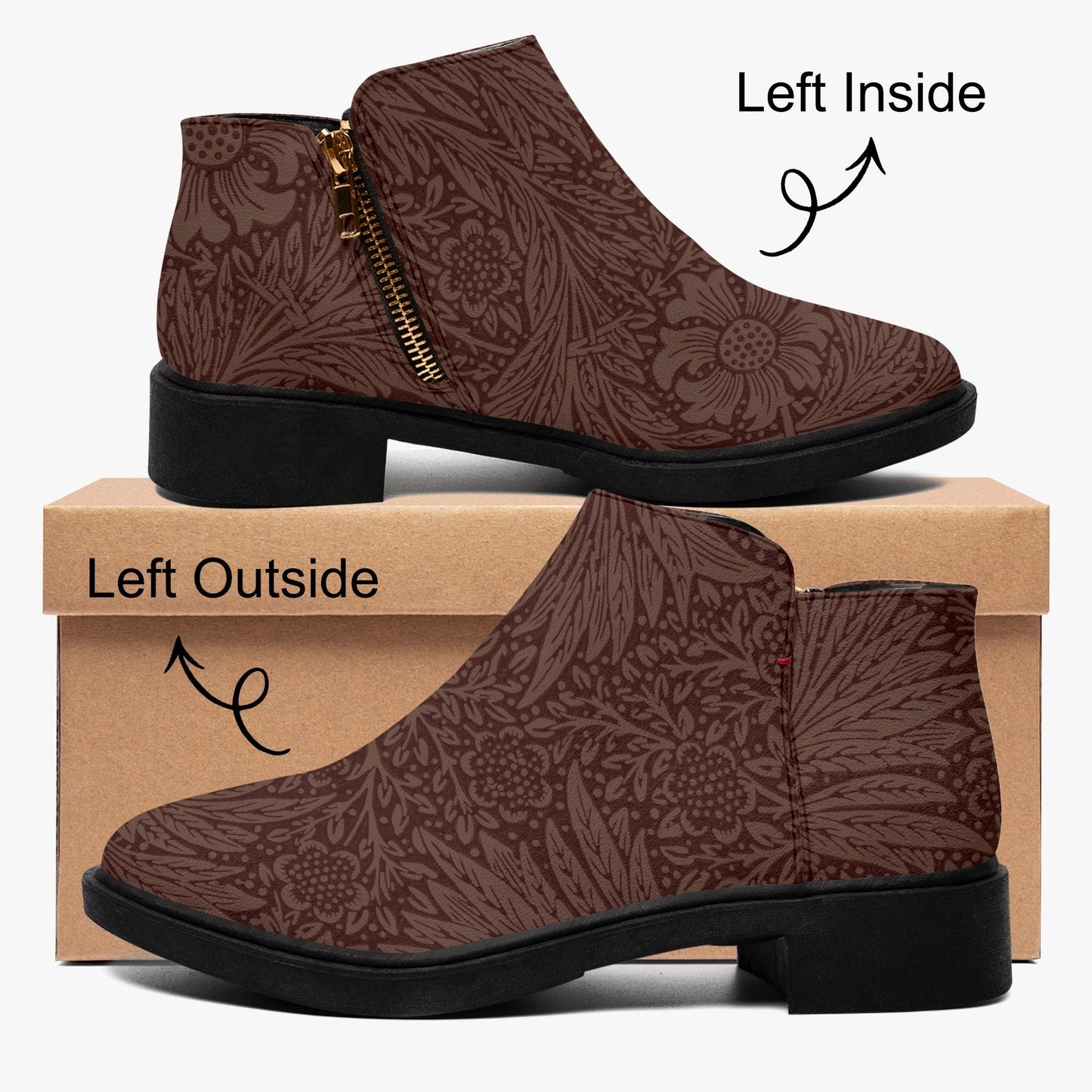 Stylish Brown Suede Ankle Boots with Zipper - Perfect Gift for Women