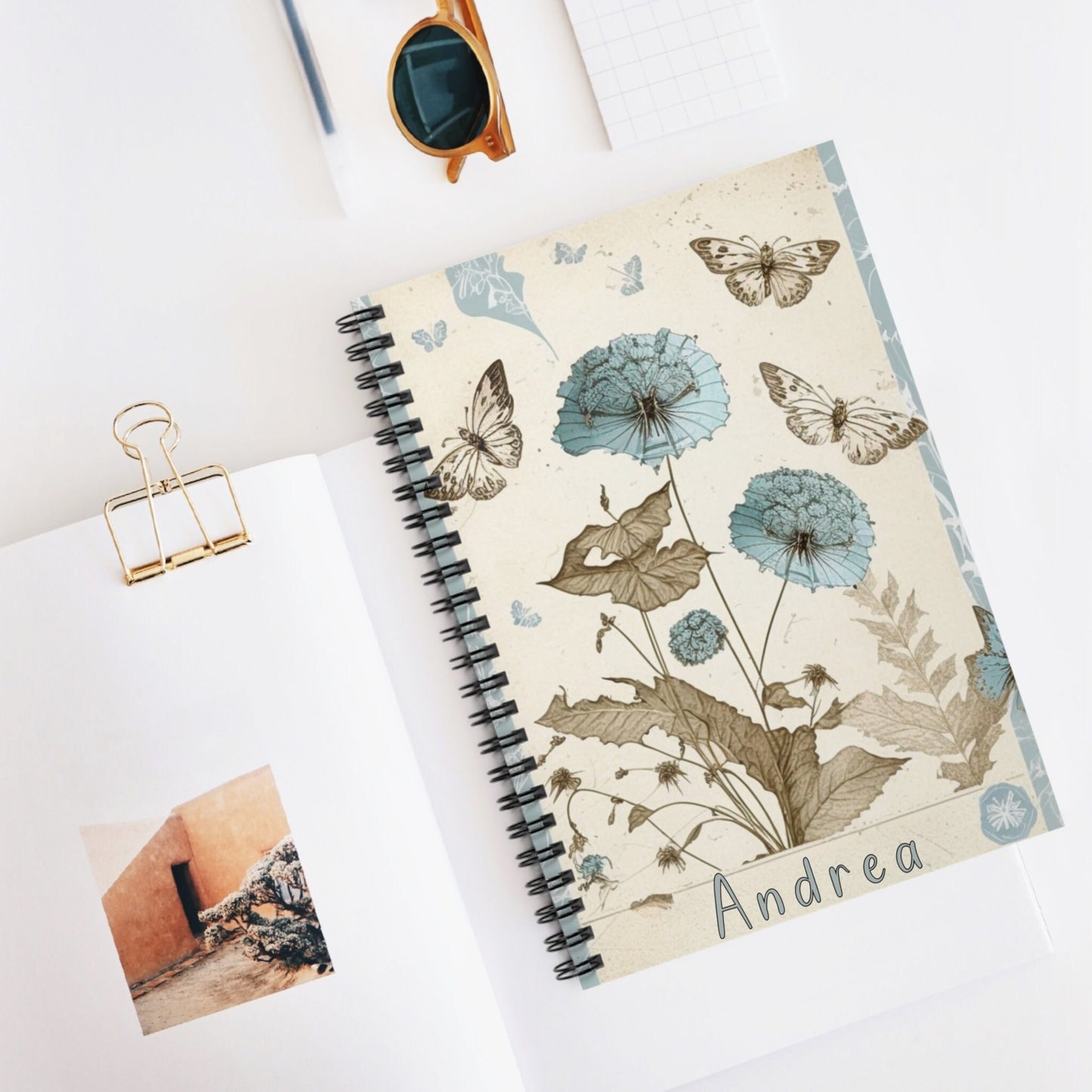 Vintage Journal, Custom Name Journal, Butterfly Journal, Gift Giving Idea, Bestfriend Gift Idea, Useful Gift Ideas