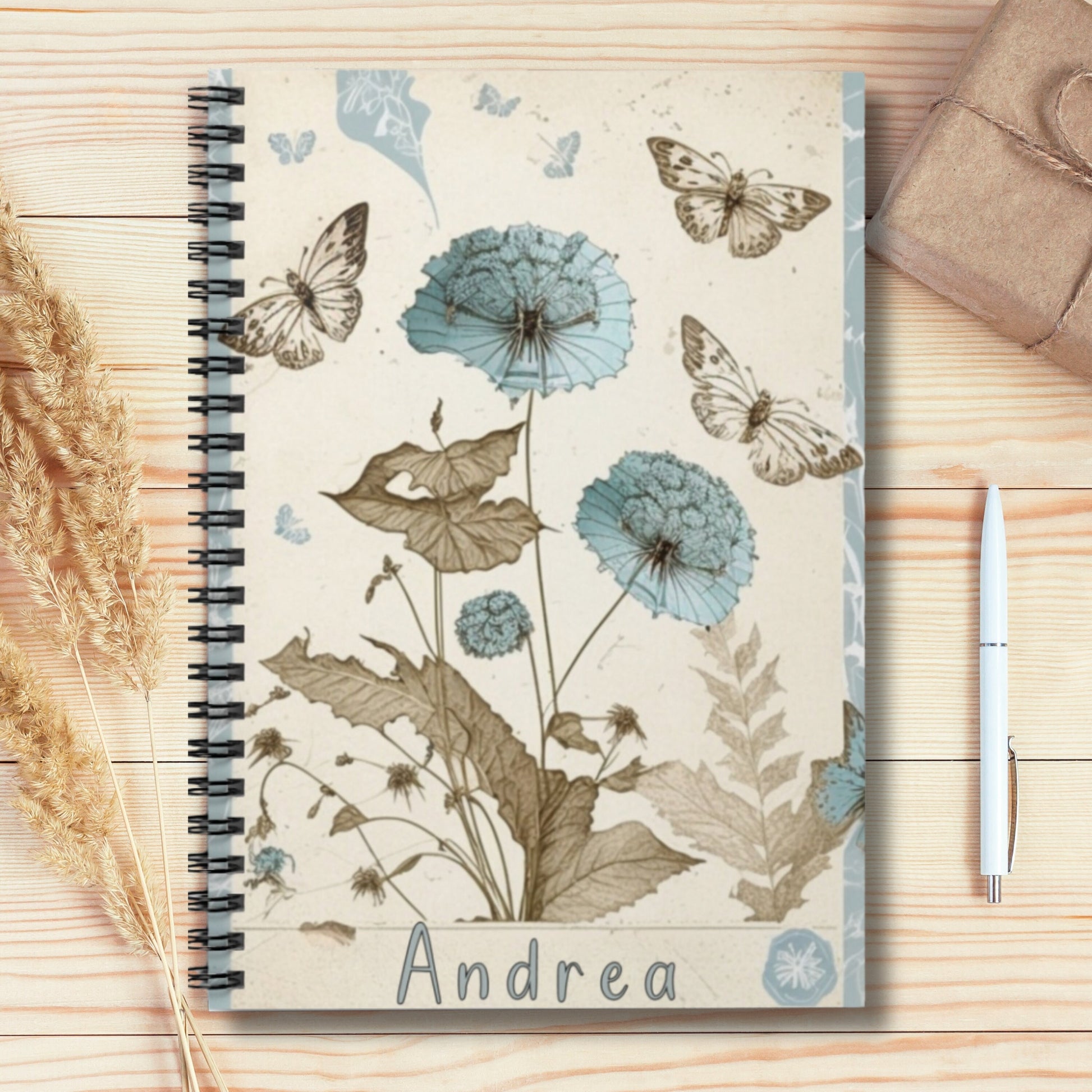 Vintage Journal, Custom Name Journal, Butterfly Journal, Gift Giving Idea, Bestfriend Gift Idea, Useful Gift Ideas