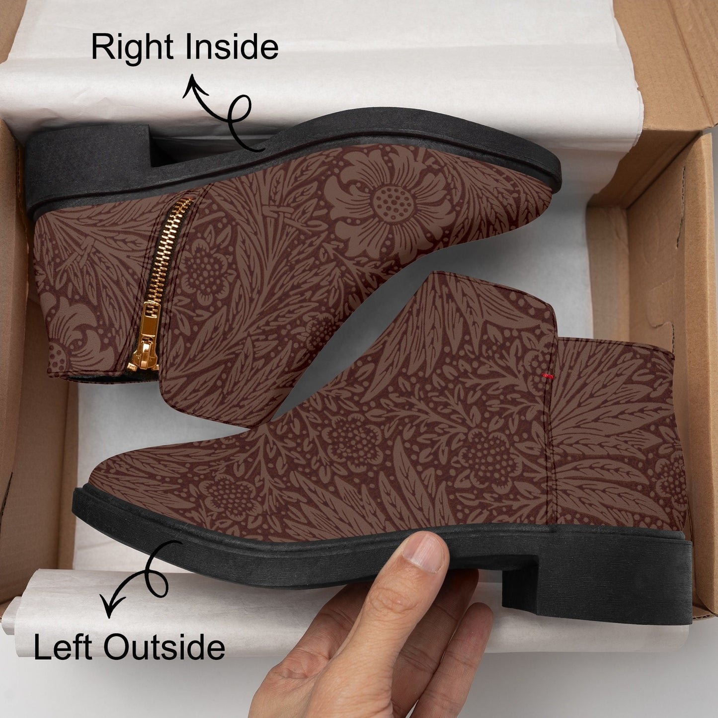 Stylish Brown Suede Ankle Boots with Zipper - Perfect Gift for Women