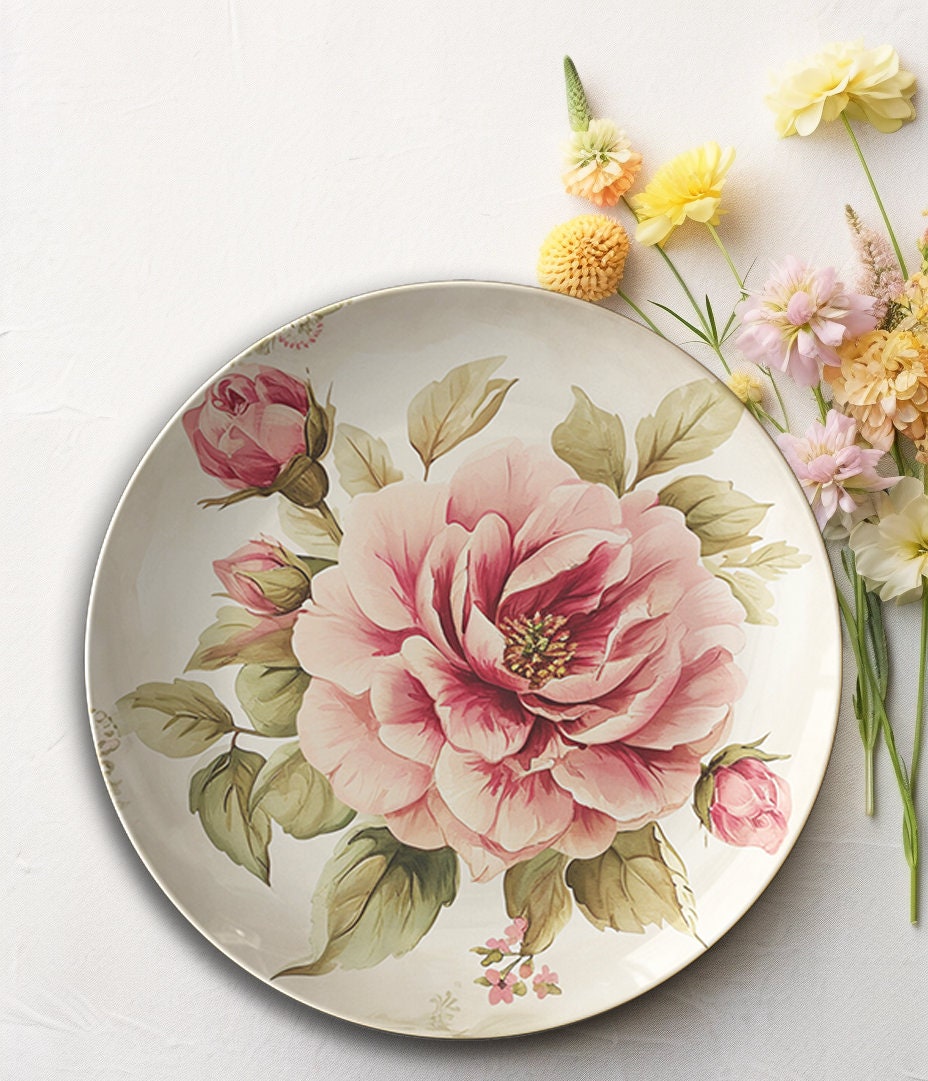 Charming Rose Dinnerware, Durable Unbreakable Plates, Thoughtful Gift Idea for Any Occasion