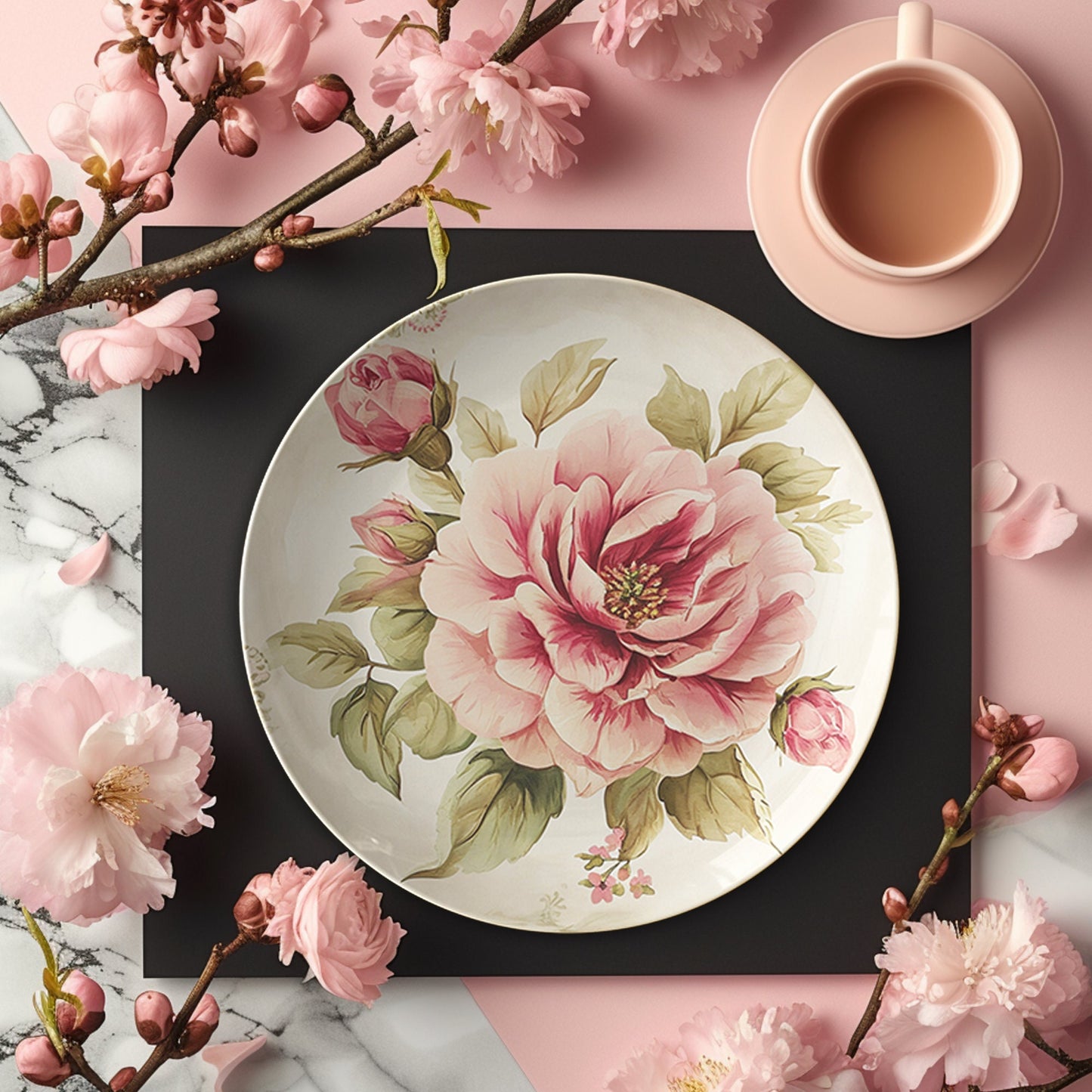 Charming Rose Dinnerware, Durable Unbreakable Plates, Thoughtful Gift Idea for Any Occasion