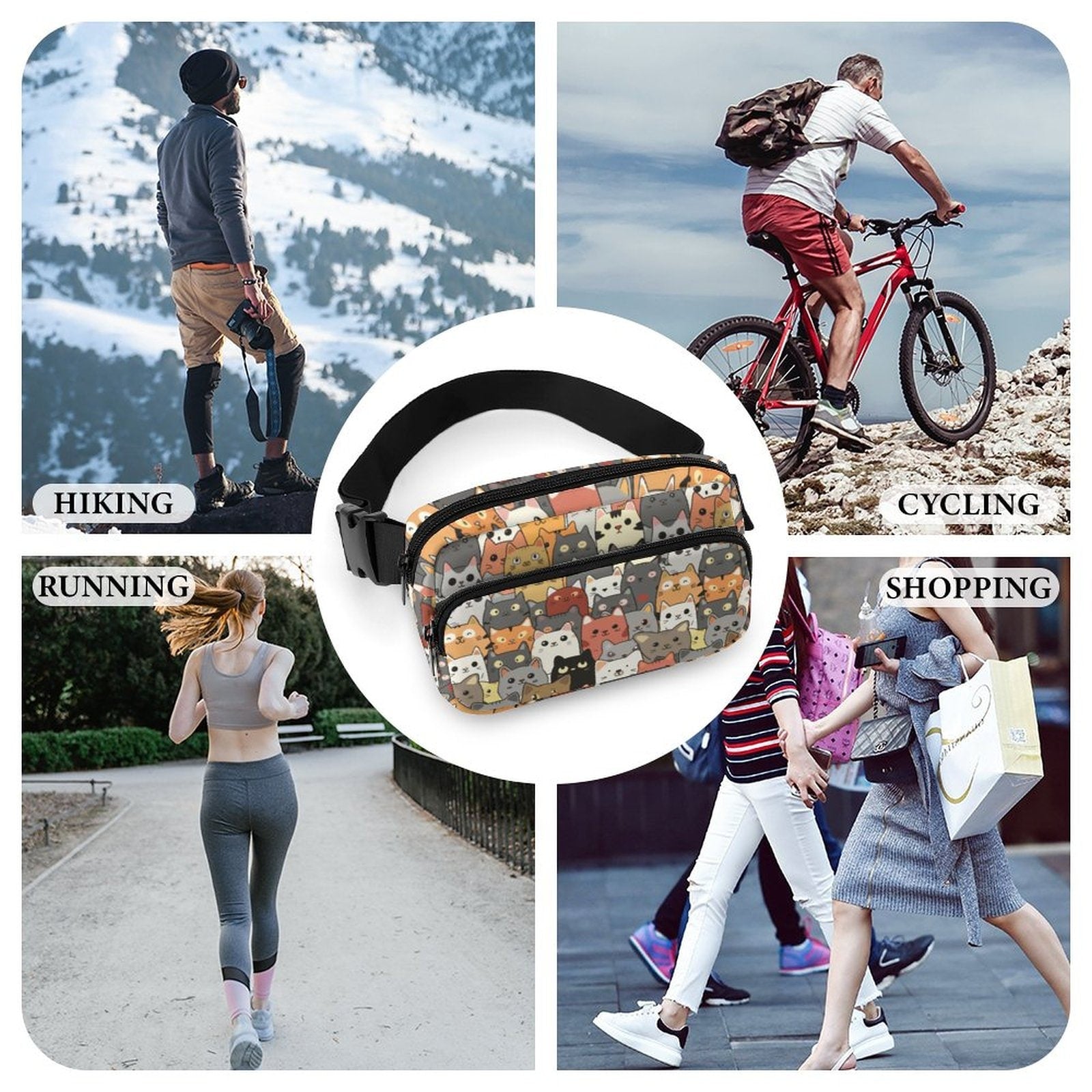 Unique Cat Bum Bag Kitty Fanny Pack for Thoughtful Gifts and Daily Use