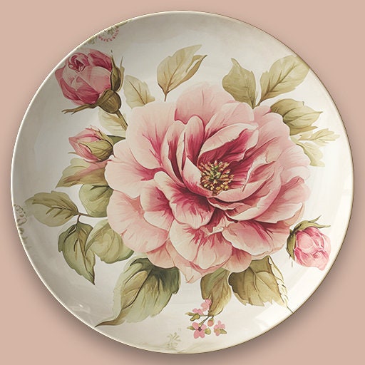 Charming Rose Dinnerware, Durable Unbreakable Plates, Thoughtful Gift Idea for Any Occasion