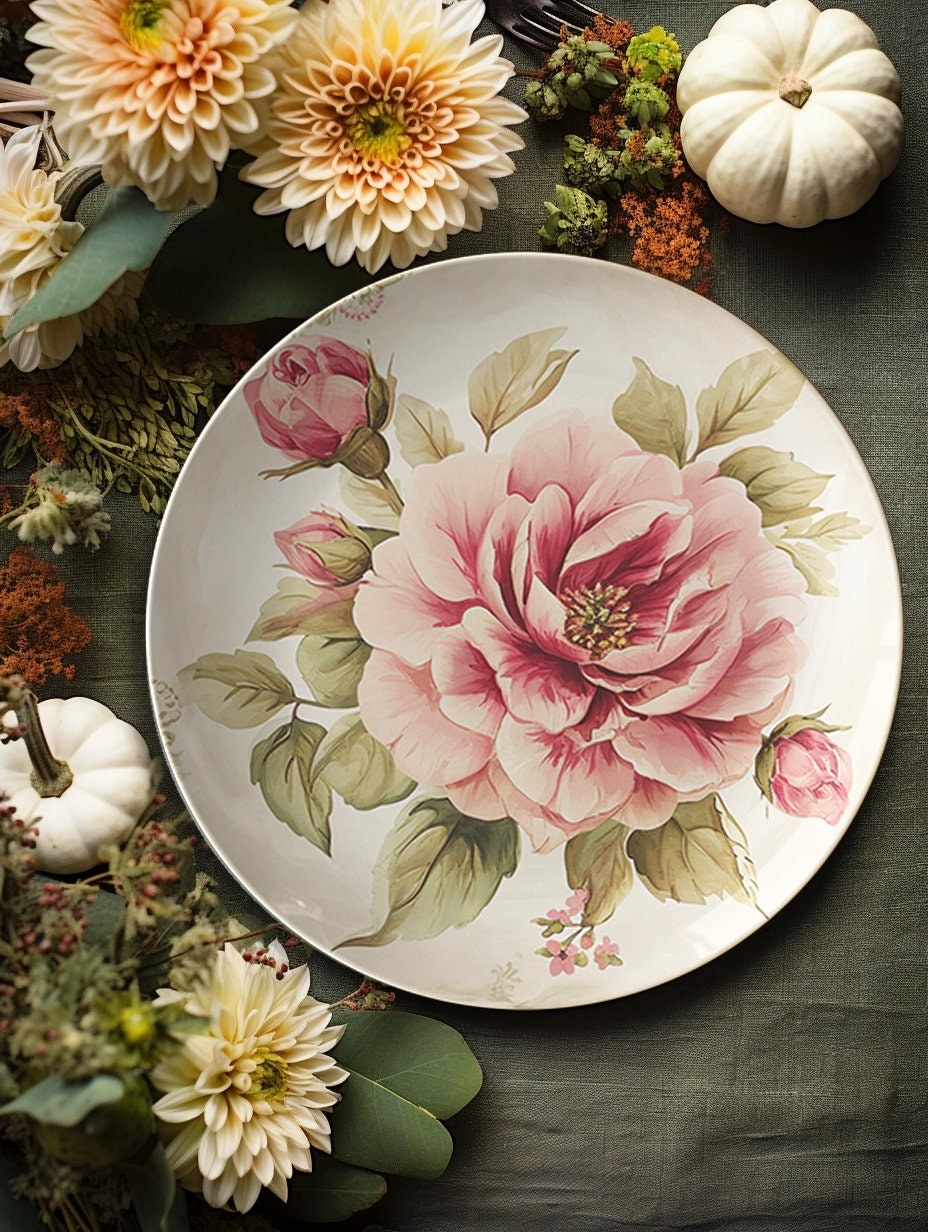 Charming Rose Dinnerware, Durable Unbreakable Plates, Thoughtful Gift Idea for Any Occasion