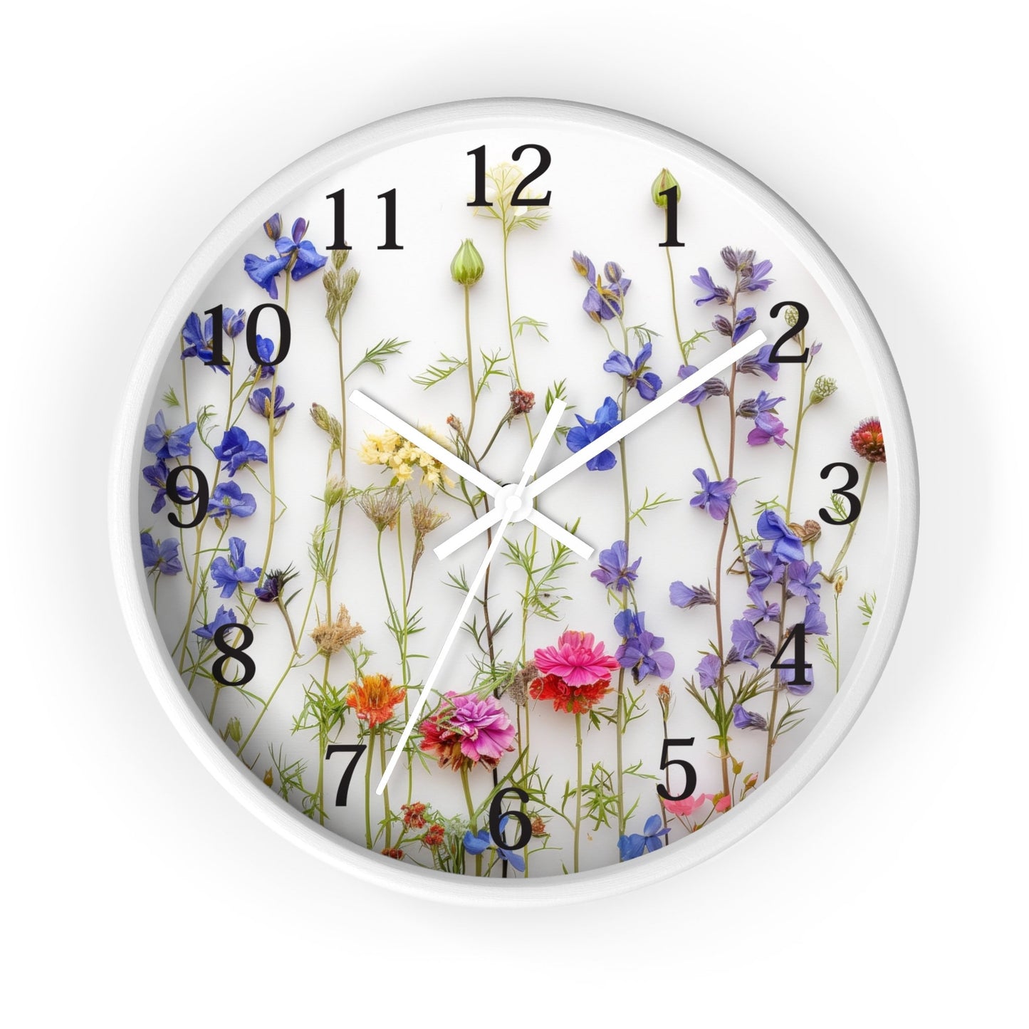 Handmade Floral Wall Clock, Unique Botanical Decor, Beautiful Flower Timepiece