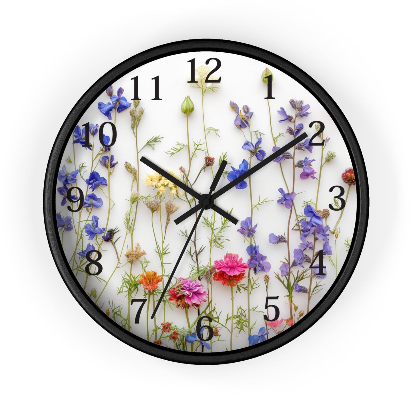 Handmade Floral Wall Clock, Unique Botanical Decor, Beautiful Flower Timepiece