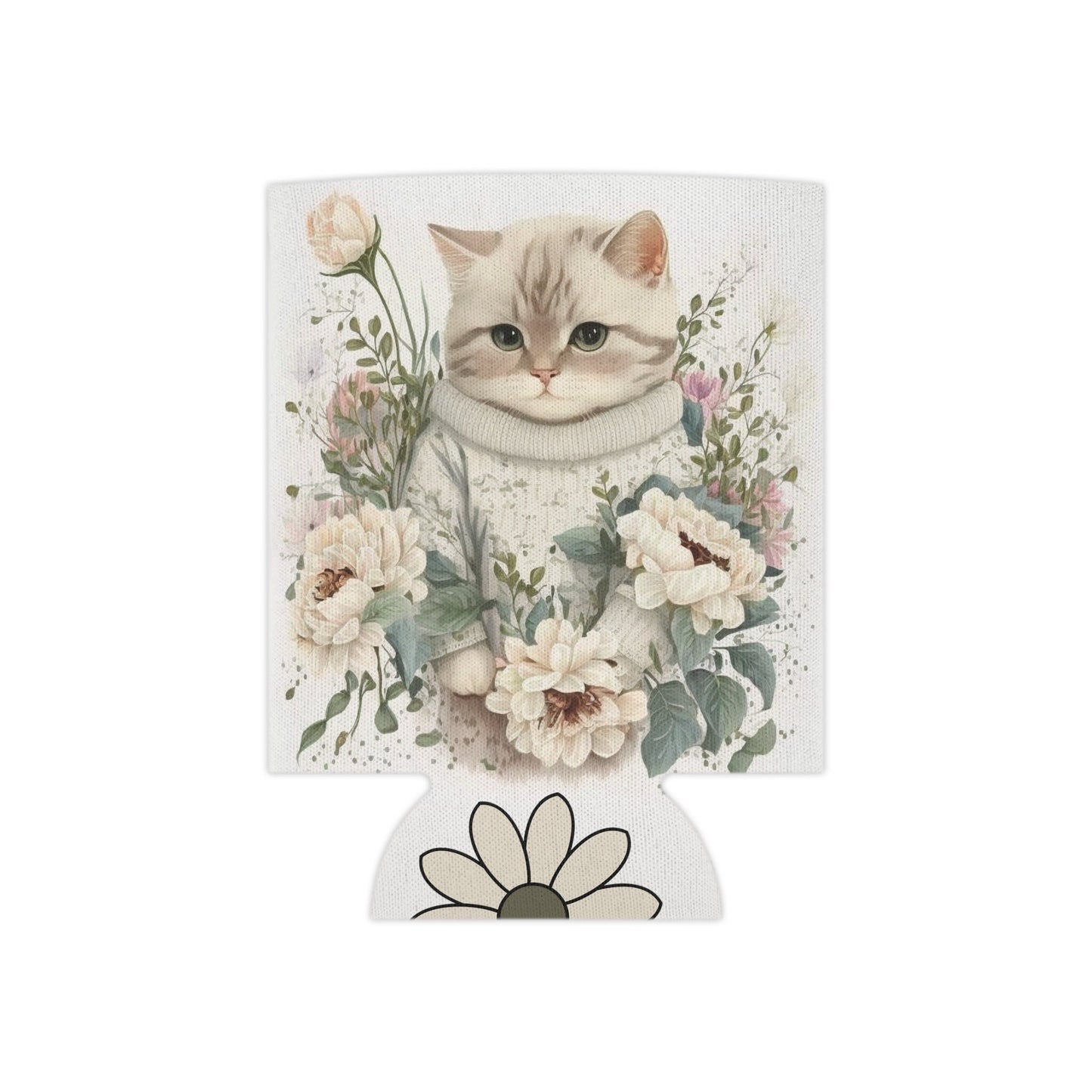 Cat-Themed Can Cooler: Insulated Beer Sleeve Gift for Feline Lovers