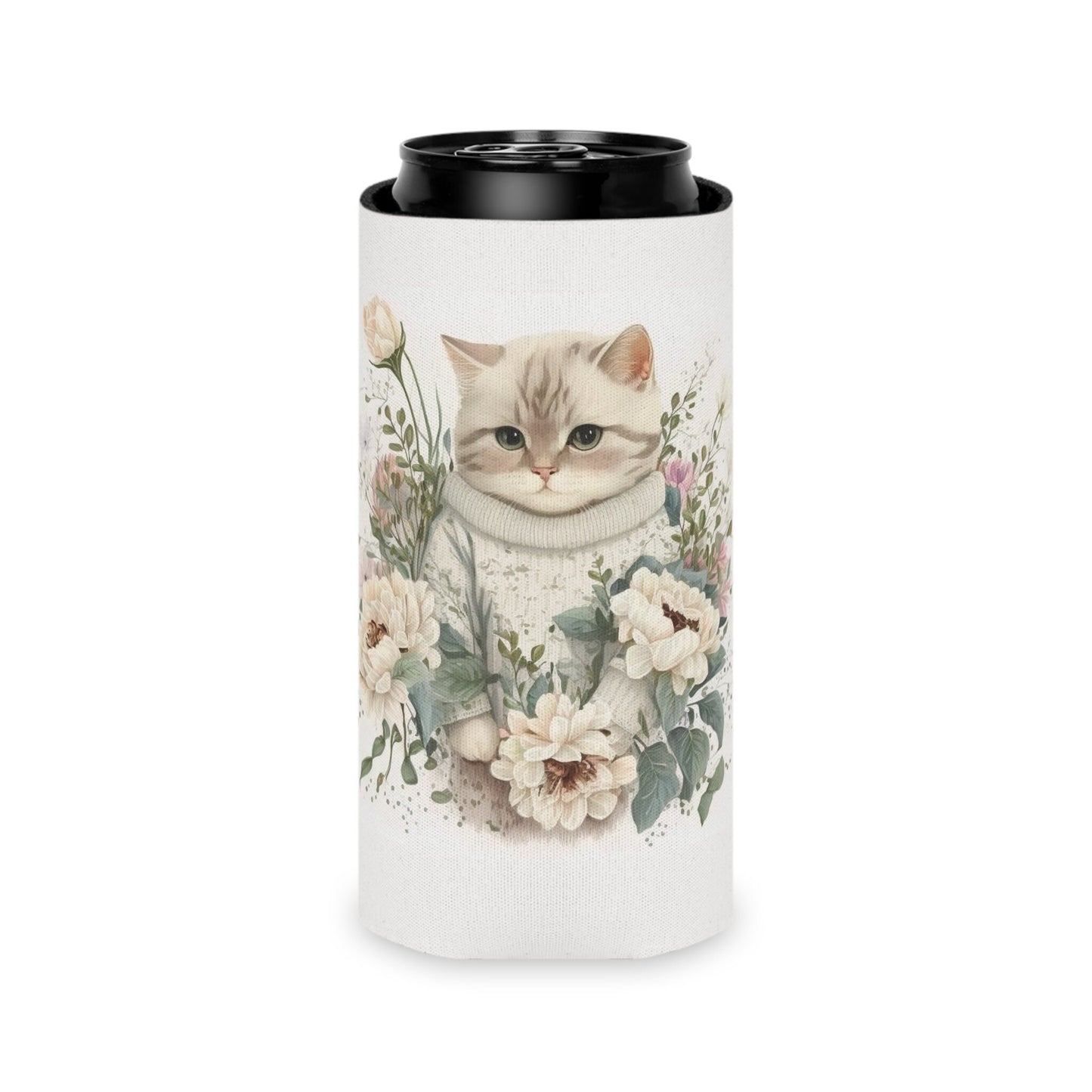 Adorable Cat Can Cooler - Charming Beer Wrap for Cat Lovers, Ideal Cat-Themed Gift