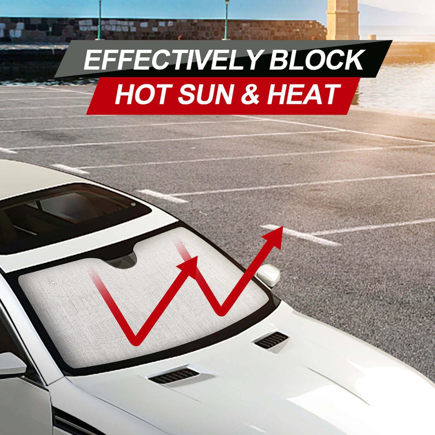 Scenic Mountain Car Sun Shade: UV Protection Cooling Accessory