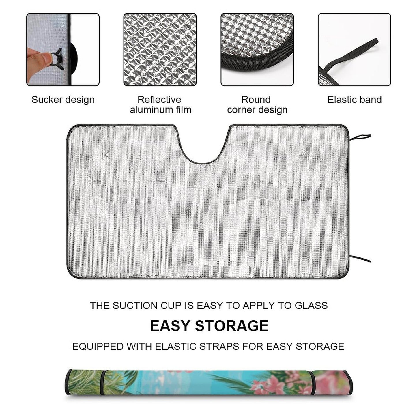 Beach Auto Windshield Sunshade for Vehicle, Unique Cooling Gift Idea