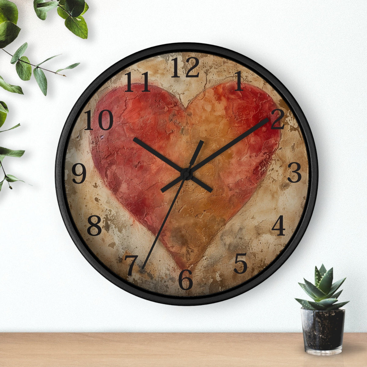 Rustic Heart Wall Clock: Farmhouse Kitchen Decor