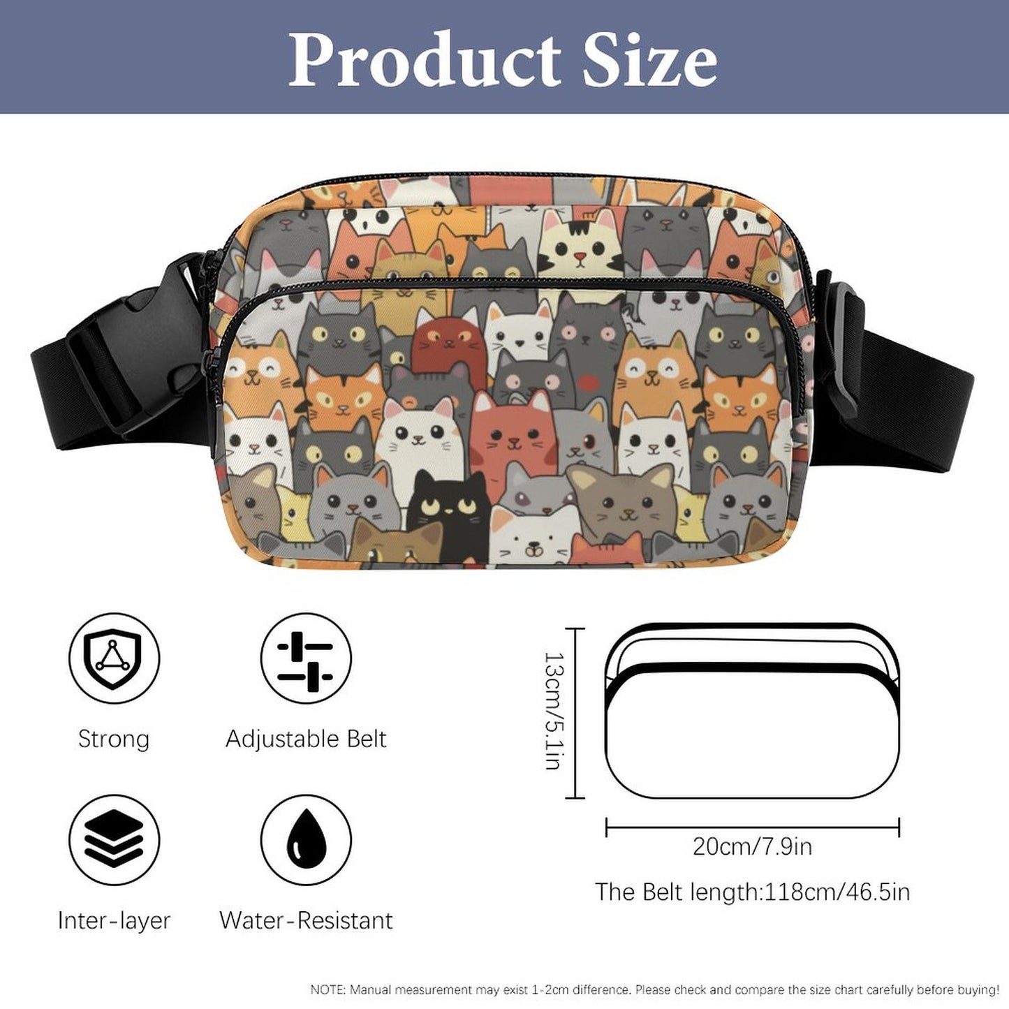 Unique Cat Bum Bag Kitty Fanny Pack for Thoughtful Gifts and Daily Use