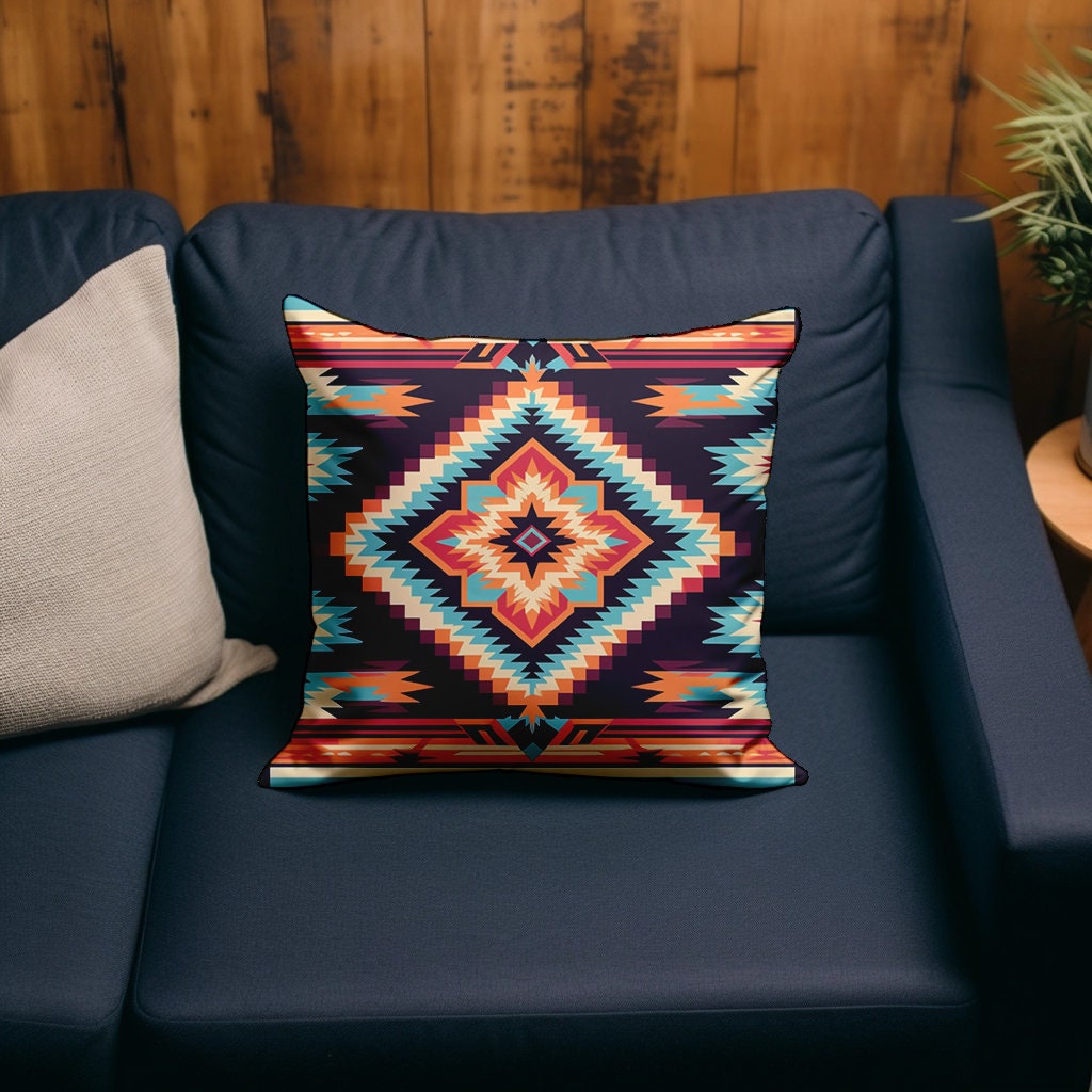 Southwestern Aztec Throw Pillow: Bohemian Home Decor Accent