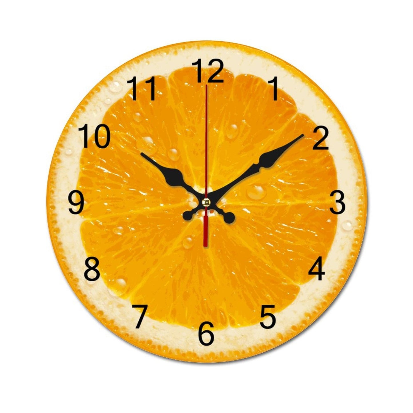 Cute Round Orange Wall Clock - Inspirational Fruit Design for Aesthetic Home Decor and Housewarming Gift