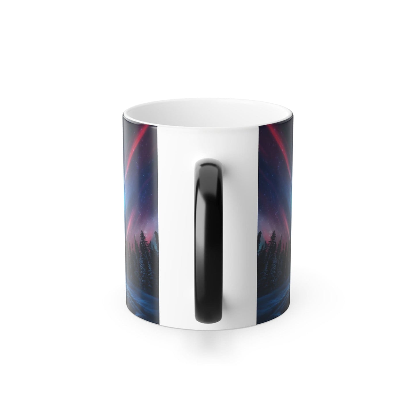 Color Changing Mug with Aurora Borealis Design, Heat-Reactive Ceramic Coffee Cup